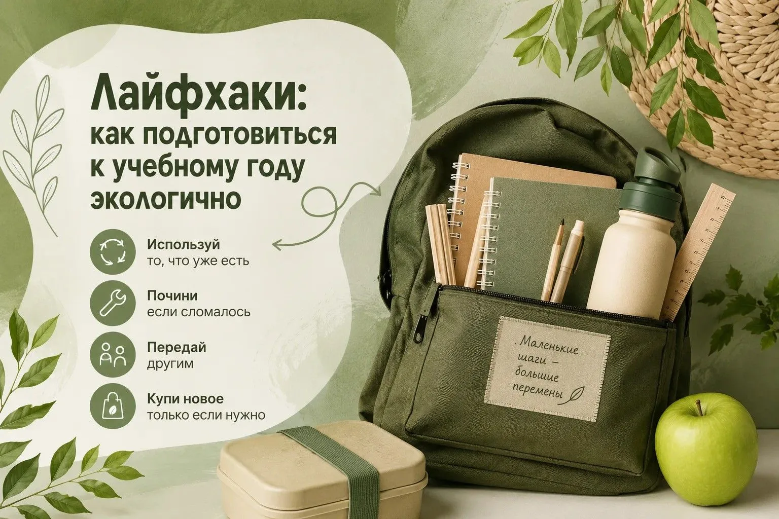 Школьные сборы с заботой о природе: формируем экопривычки с малых лет 🎒🌿