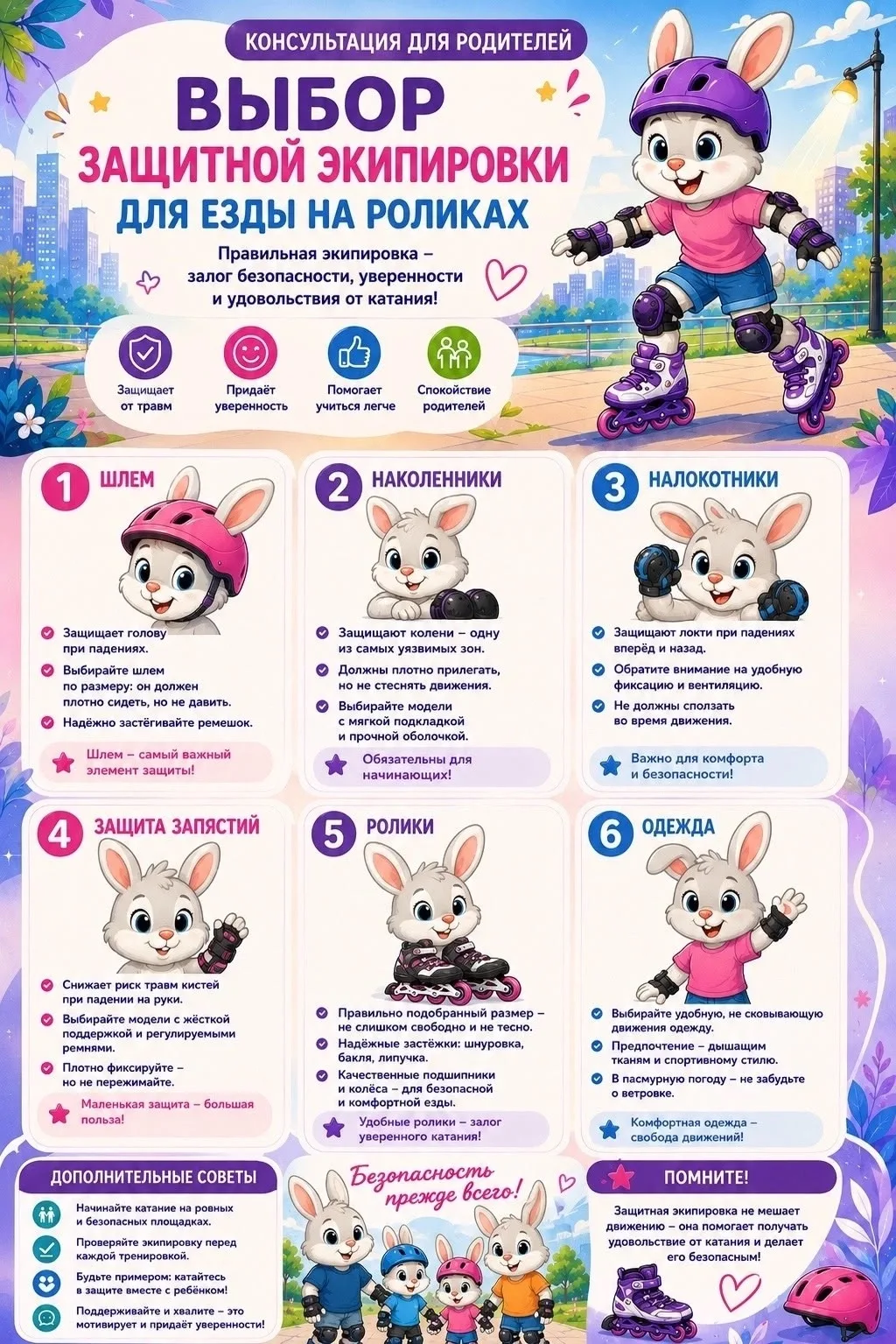 🛼 Безопасность начинается с правильной экипировки!

Первые шаги на роликах должны приносить радость