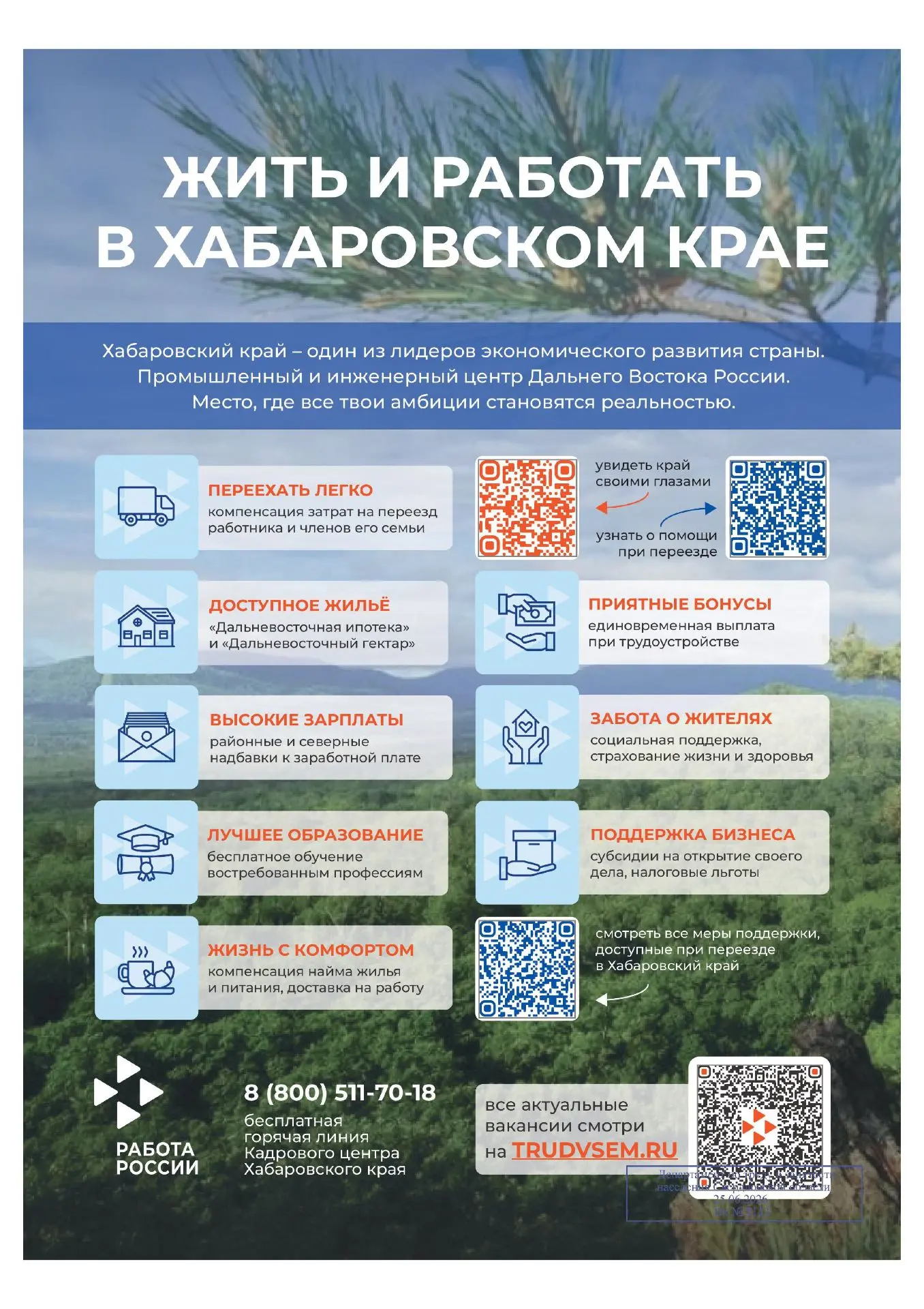 Хабаровский край приглашает на работу 💼