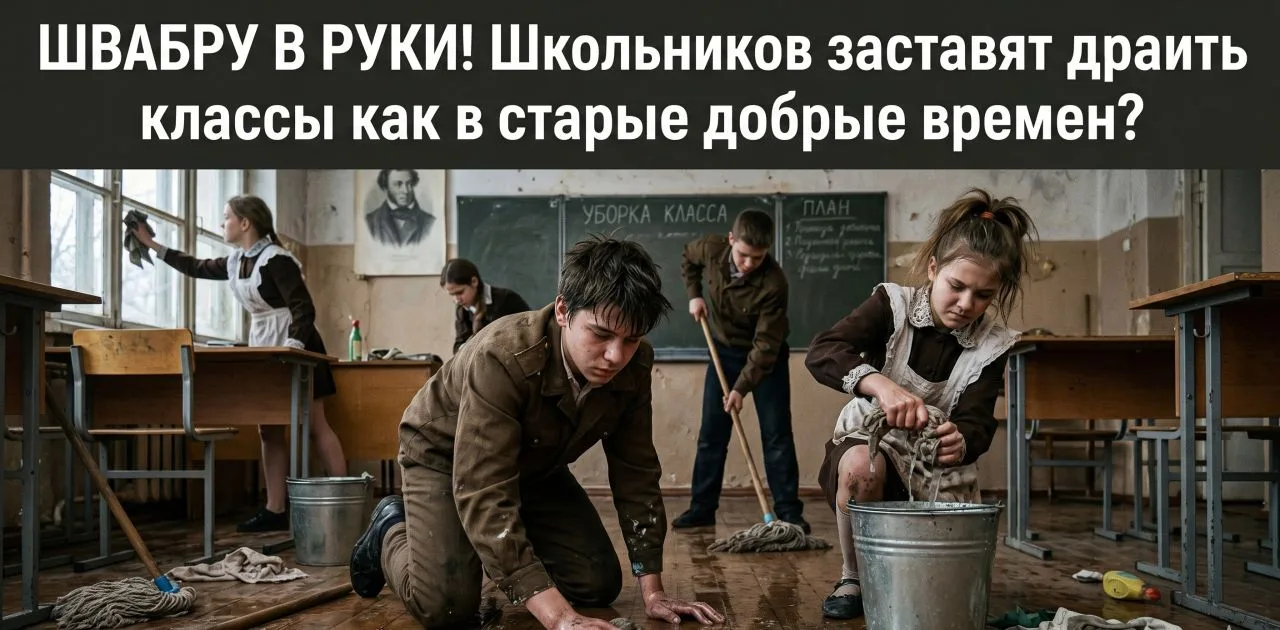 ШВАБРУ В РУКИ! Школьников заставят драить классы как в старые добрые времена?