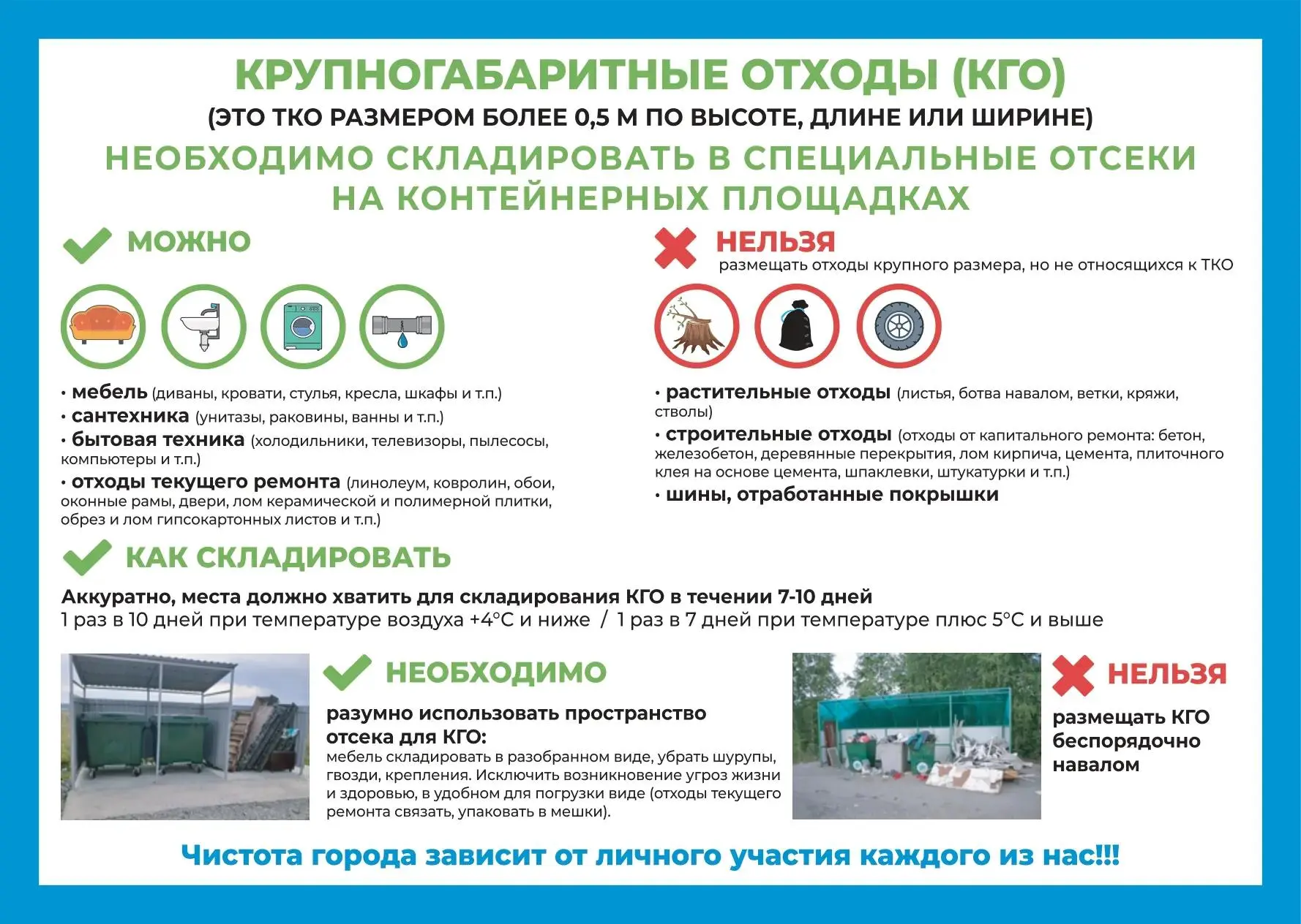 Правила обращения с крупногабаритными отходами (КГО).