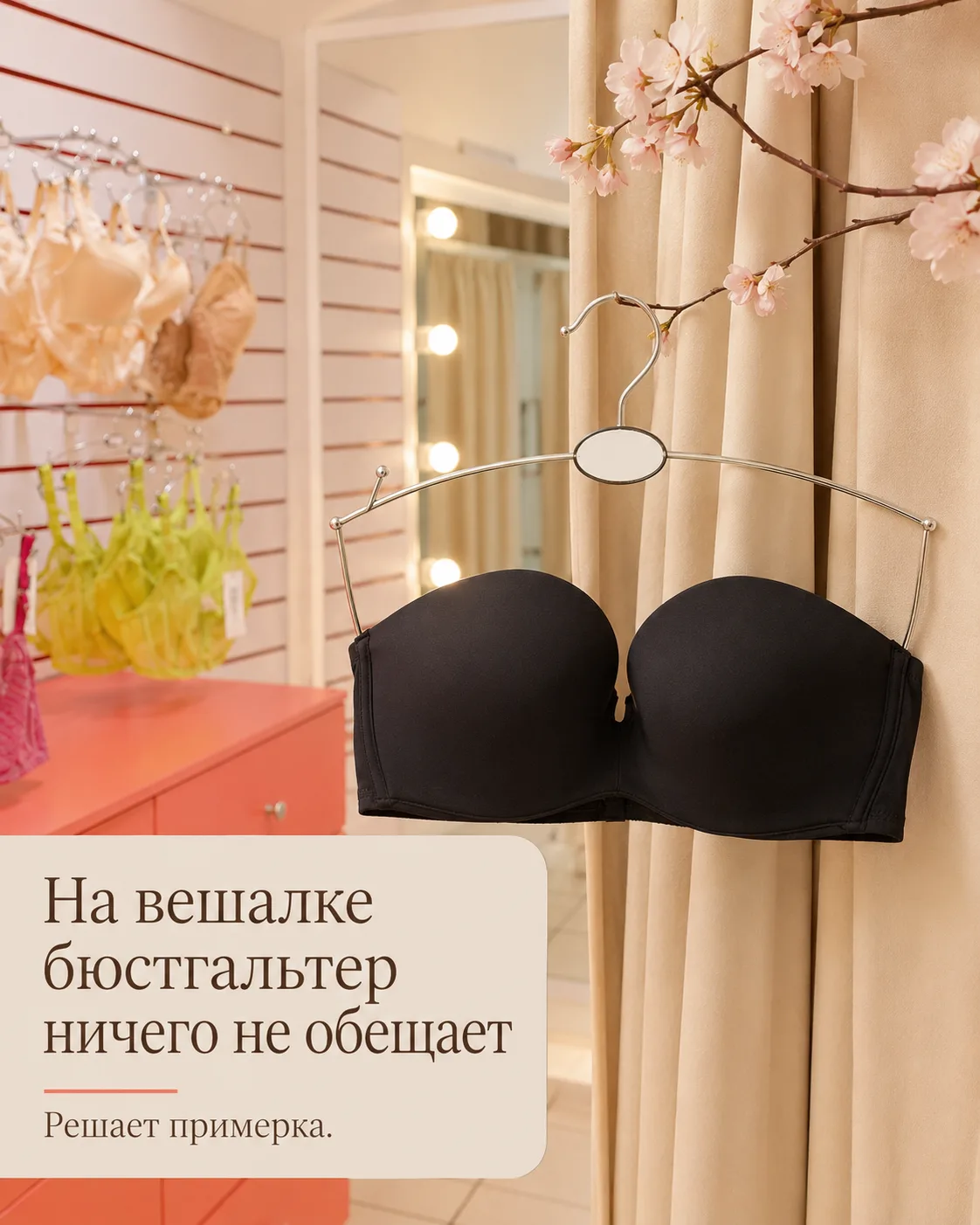 Почему на вешалке бюстгальтер ничего не обещает?