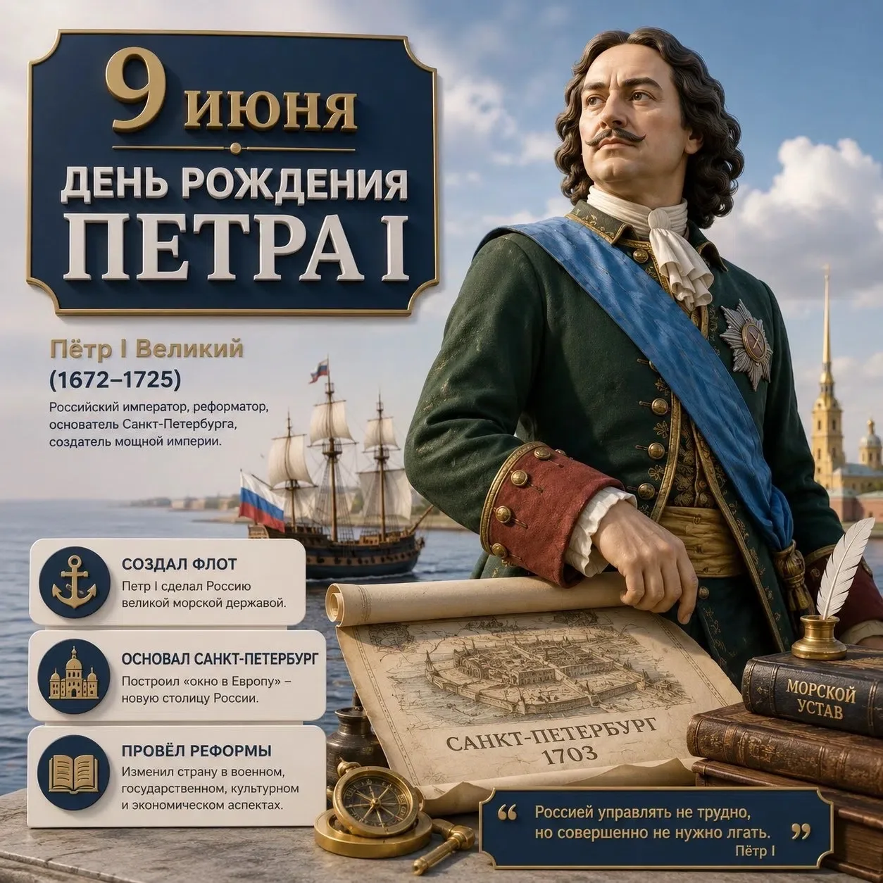 📣Сегодня, 9 июня, мы отмечаем особенную дату - день рождения одного из самых выдающихся правителей 