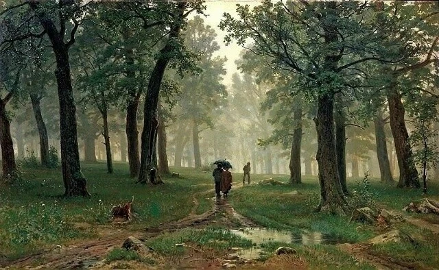 Иван Иванович Шишкин. "Дождь в дубовом лесу",1891