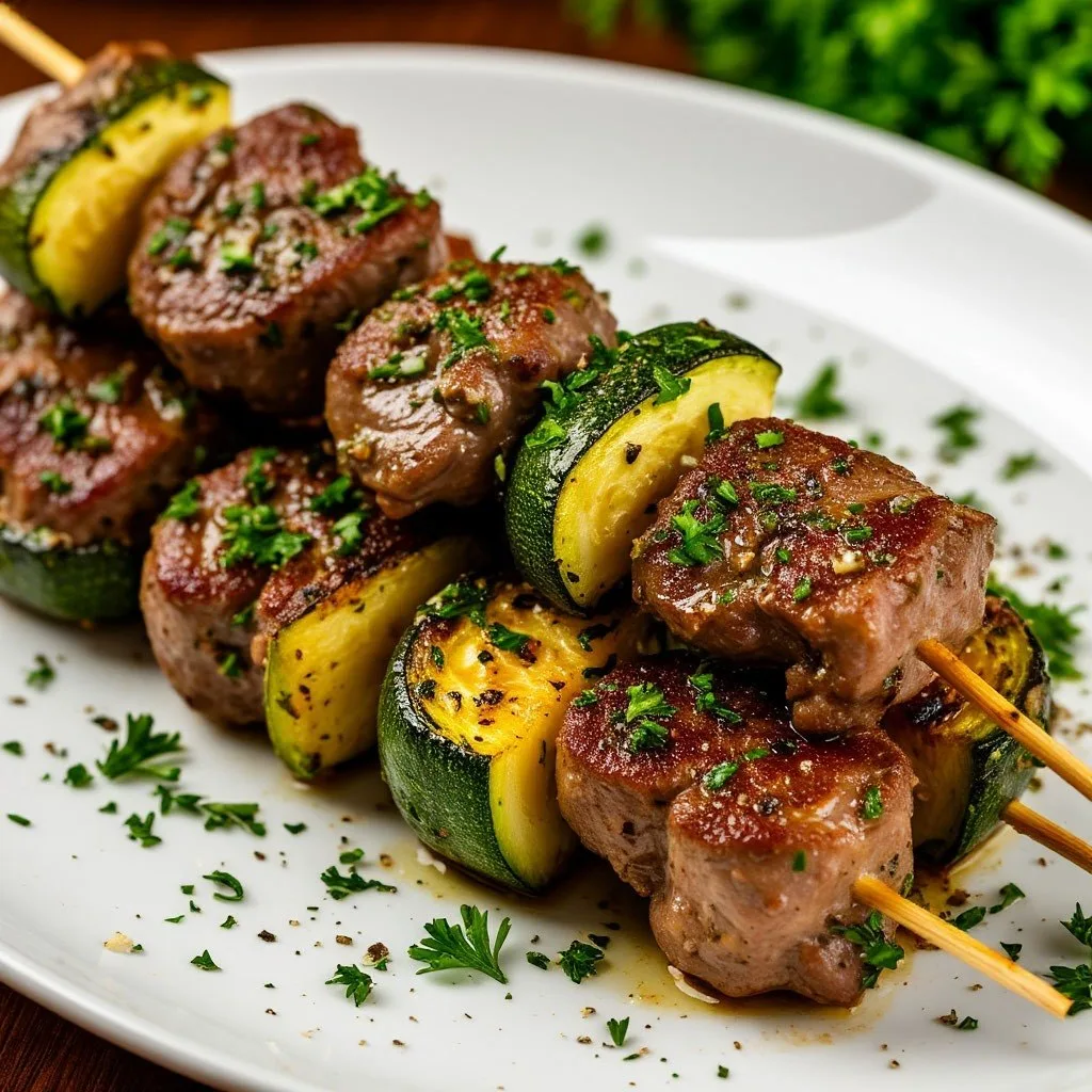 Куриная печень с кабачком в аэрогриле 🍢  ⏱️ Время: 25 мин 🌡 Температура: 170°C 💨 Режим: Мясо / Овощи