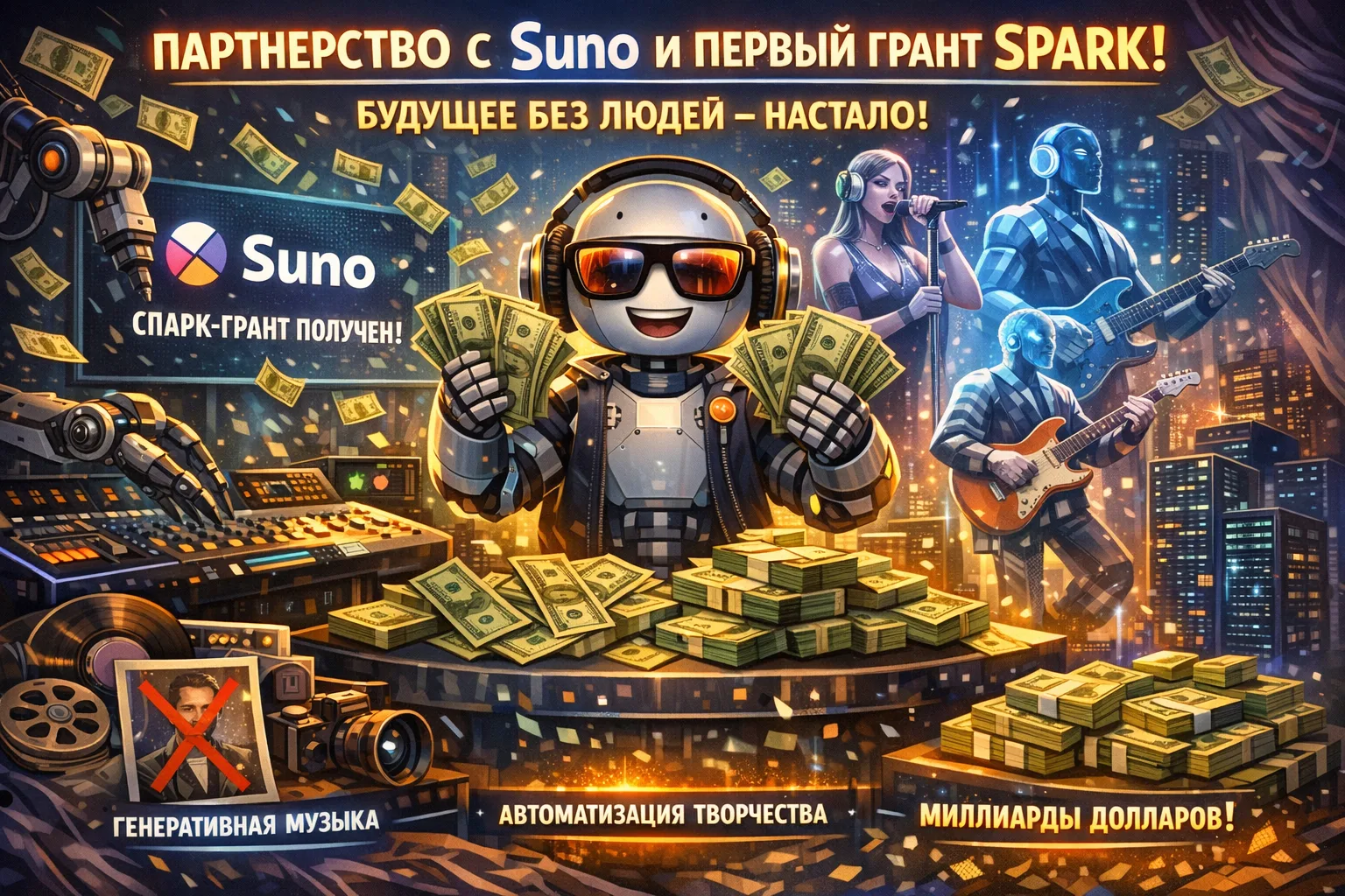 Объявляем о партнерстве с Suno и первом гранте Spark 🎶