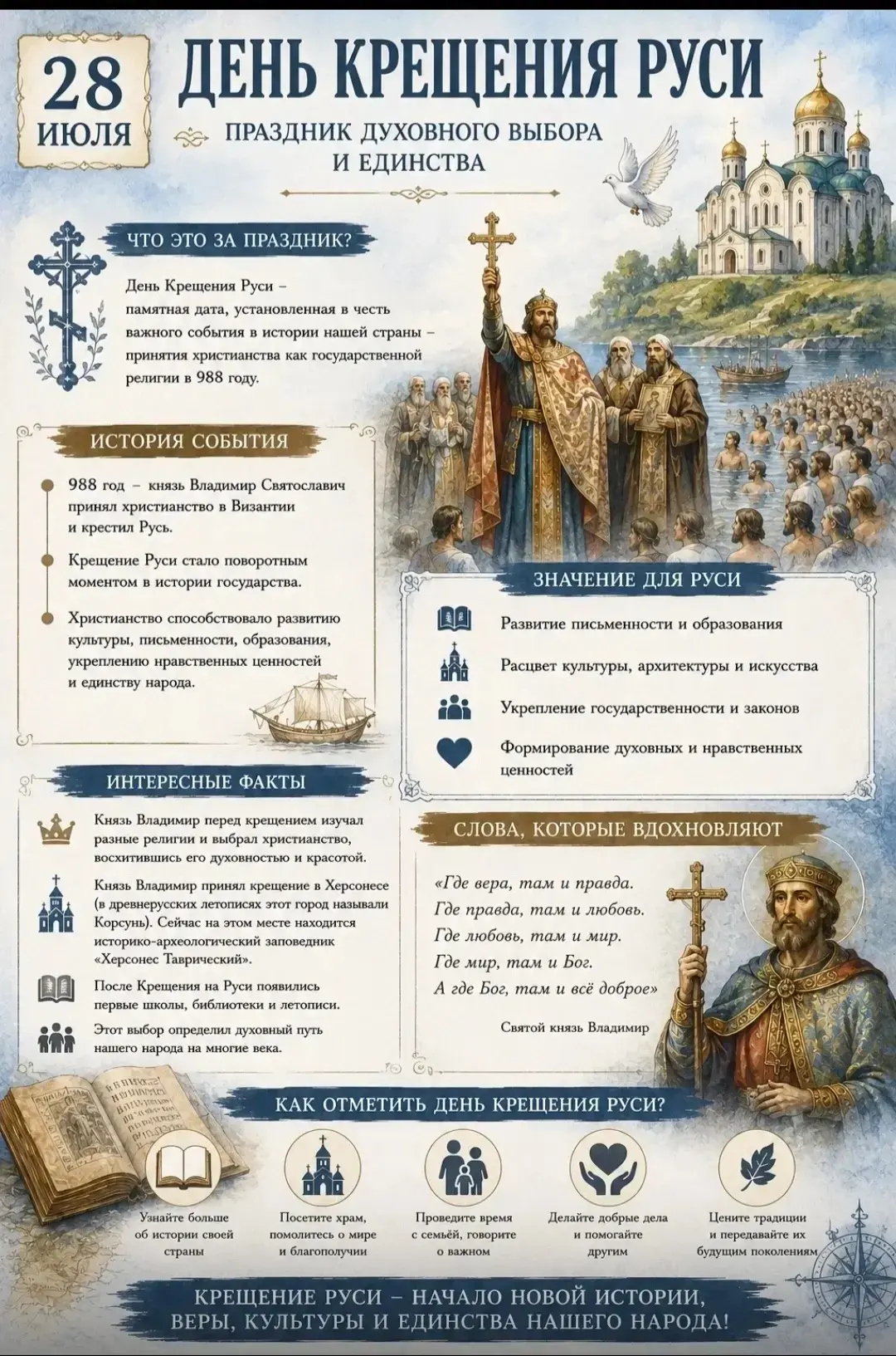 28 июля — День Крещения Руси 🇷🇺✝️

В этот день отмечается памятная дата, связанная с одним из важн