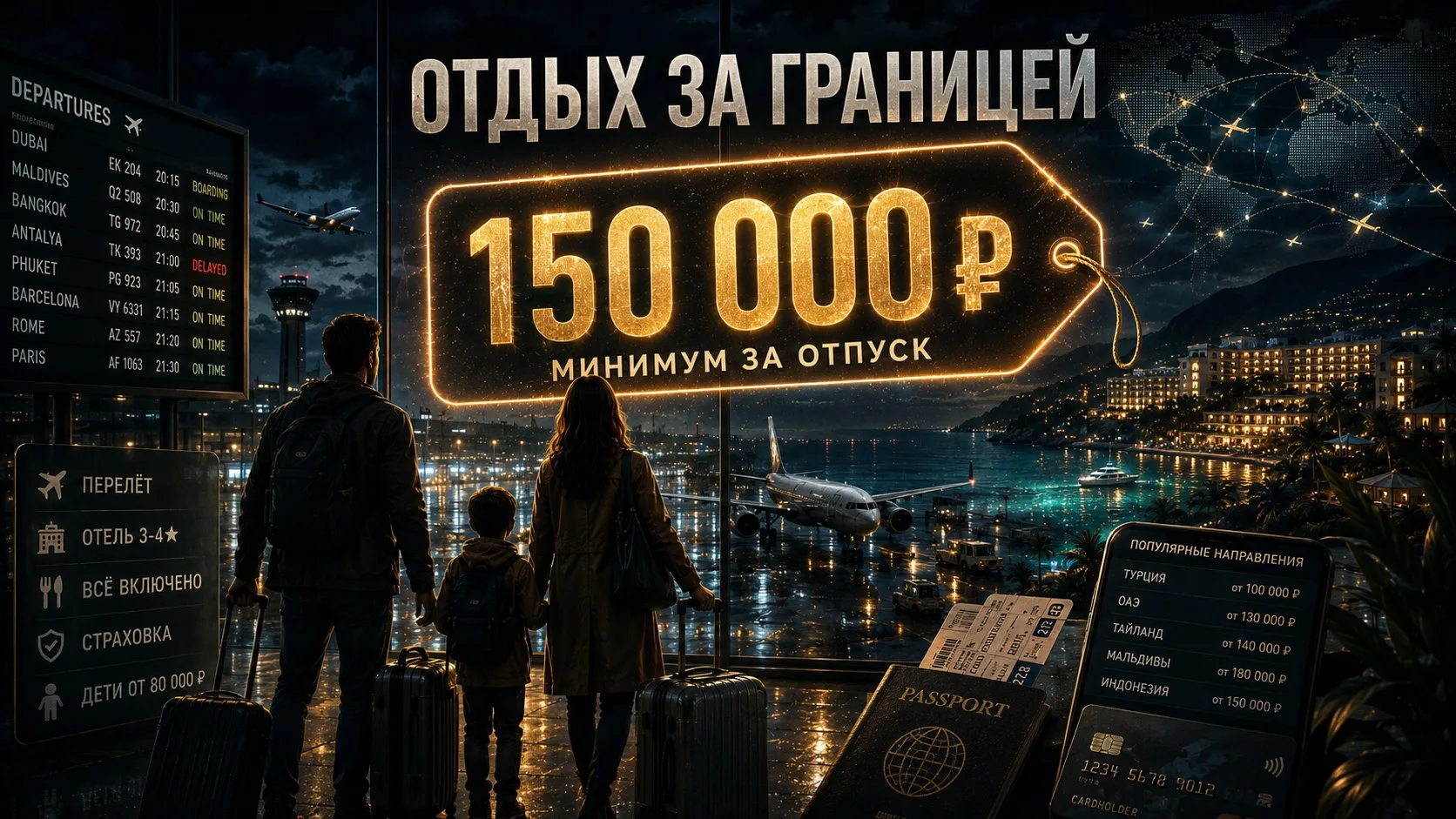 ✈️ Отдых за границей летом 2026 года обойдётся минимум в 100–150 тыс. ₽ на человека

По оценке АТОР,