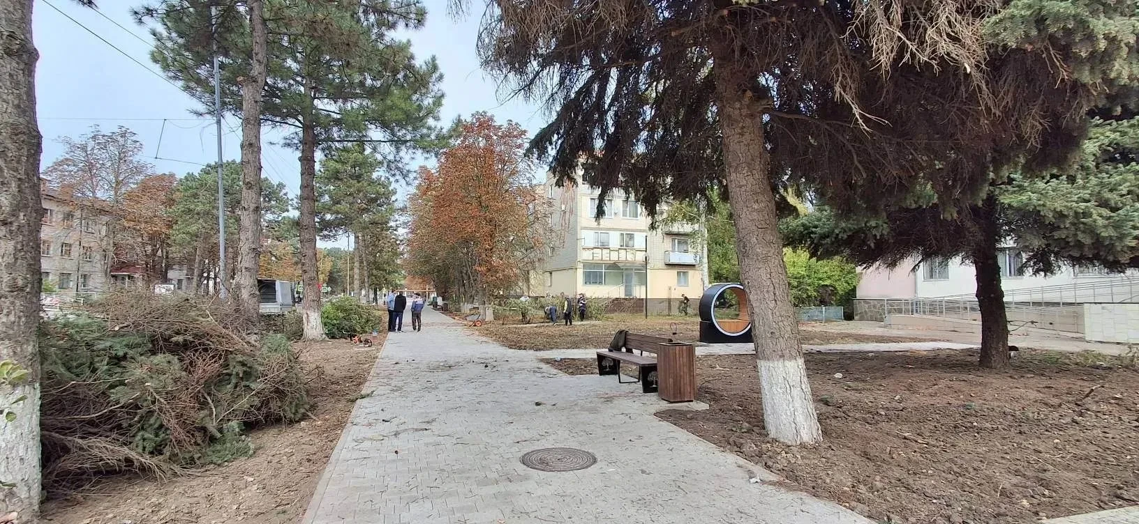 🌳 В Староминской благоустраивают сквер Петра Первого