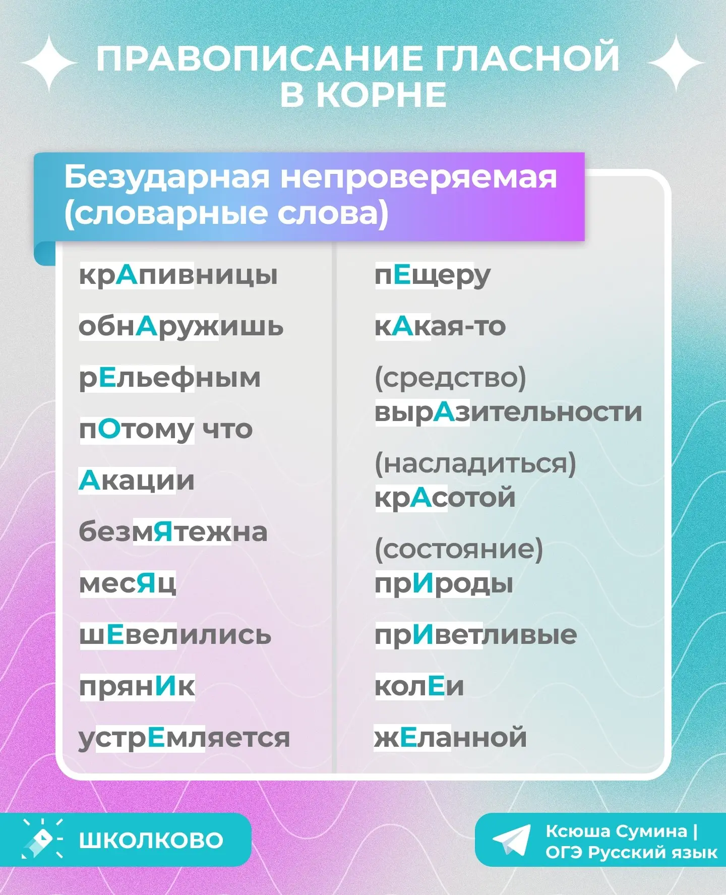 Запоминаем слова, которые могут встретиться в задании 7️⃣ на ОГЭ по русскому 💖