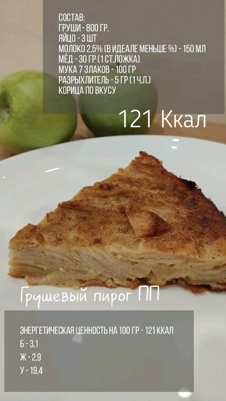 Грушевый пирог ПП низкокалорийный