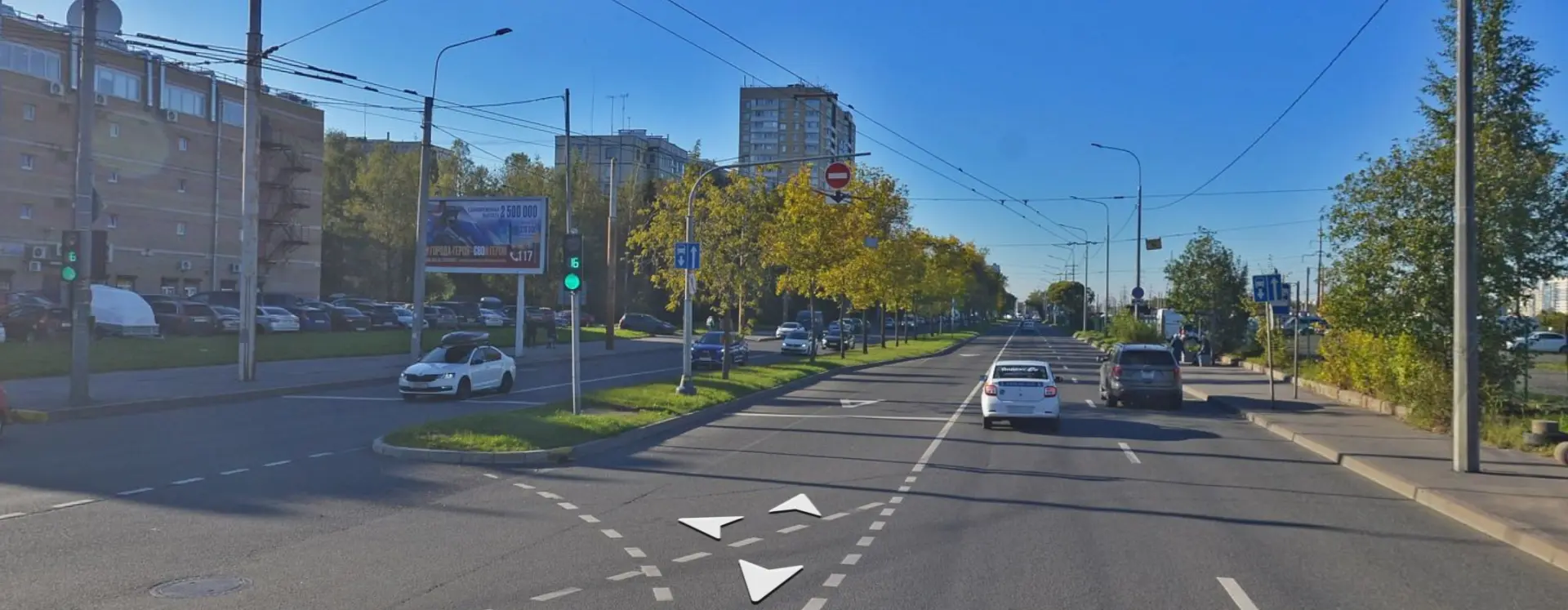 С Северного проспекта уберут выделенную троллейбусную полосу, обустроенную на встречке....
