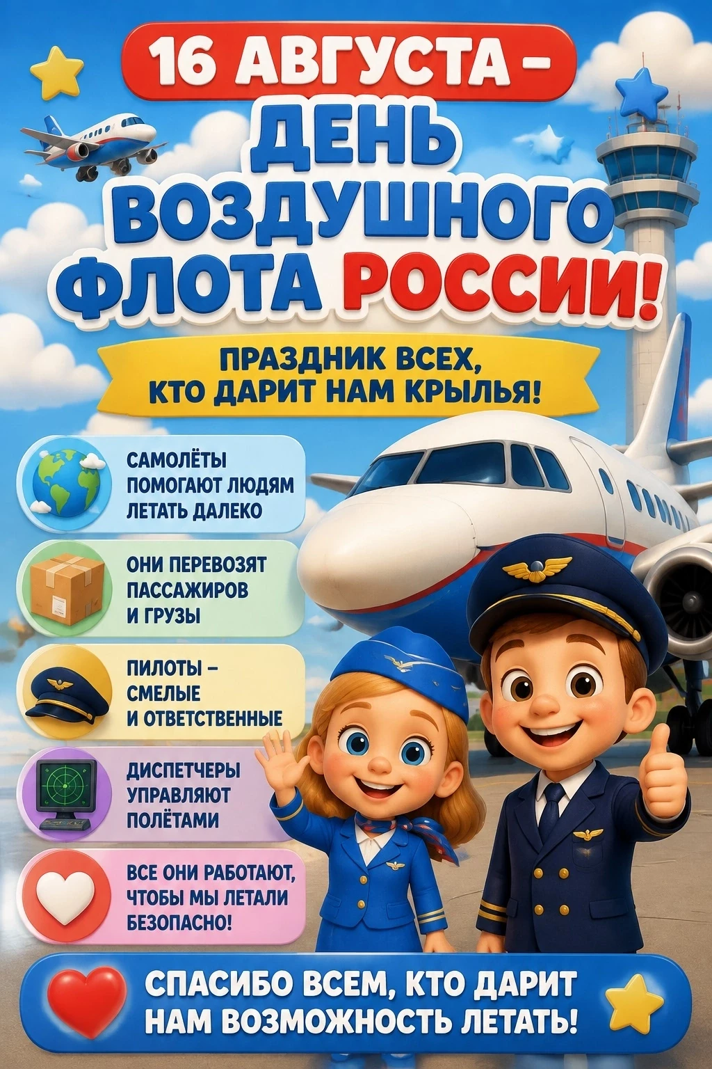 16 августа — День Воздушного флота России! ✈️🇷🇺