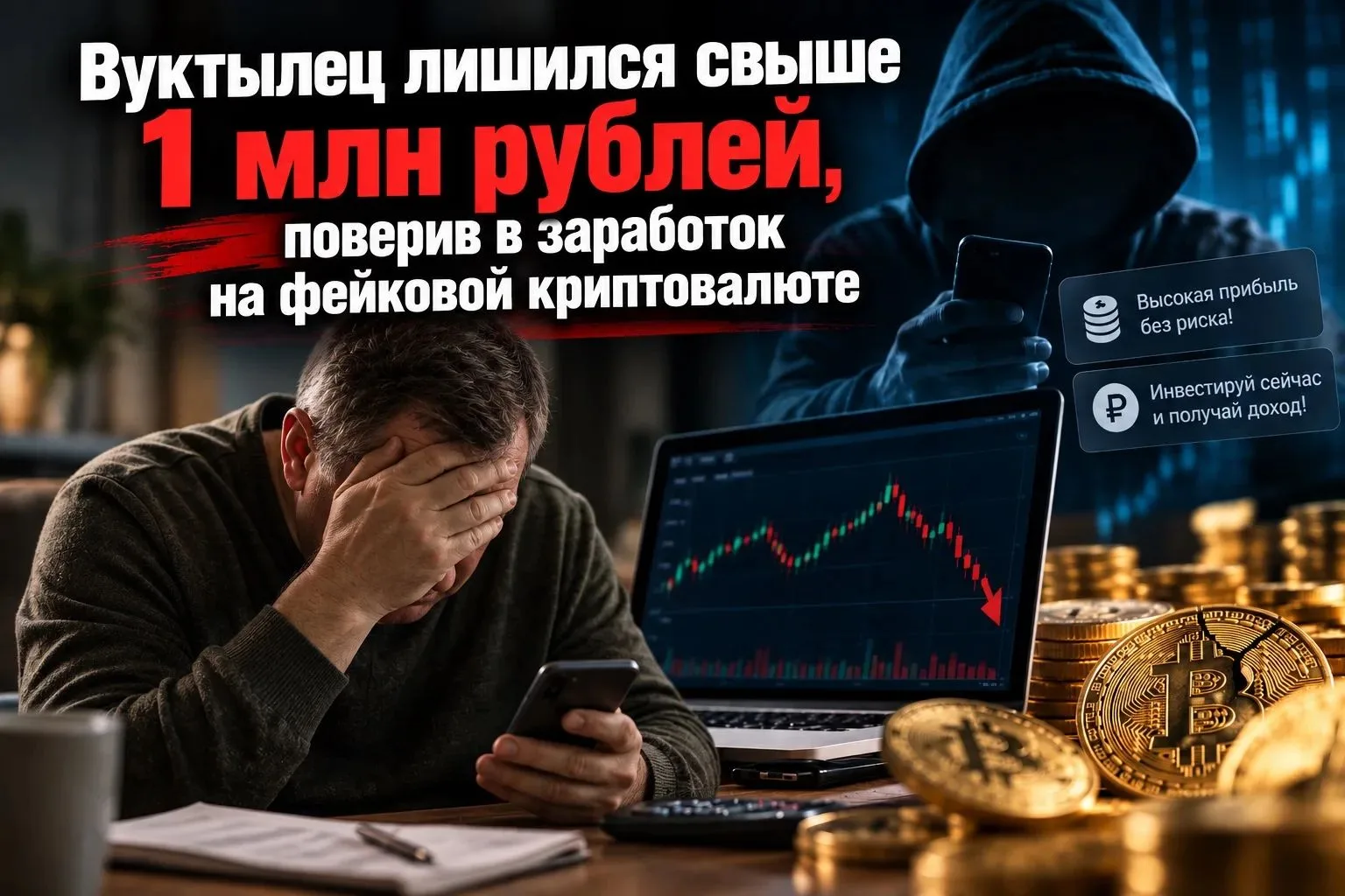📉 Криптовалюта оказалась фальшивой, а долг — настоящим: вуктылец потерял больше миллио...