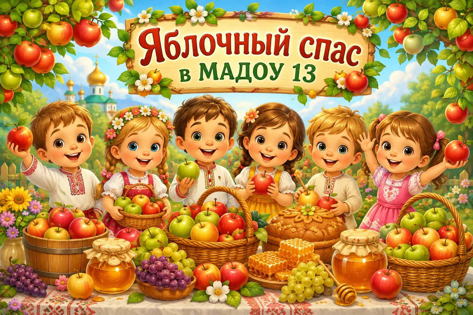 🍎Сегодня в нашем детском саду прошёл весёлый и познавательный праздник — Яблочный Спас!