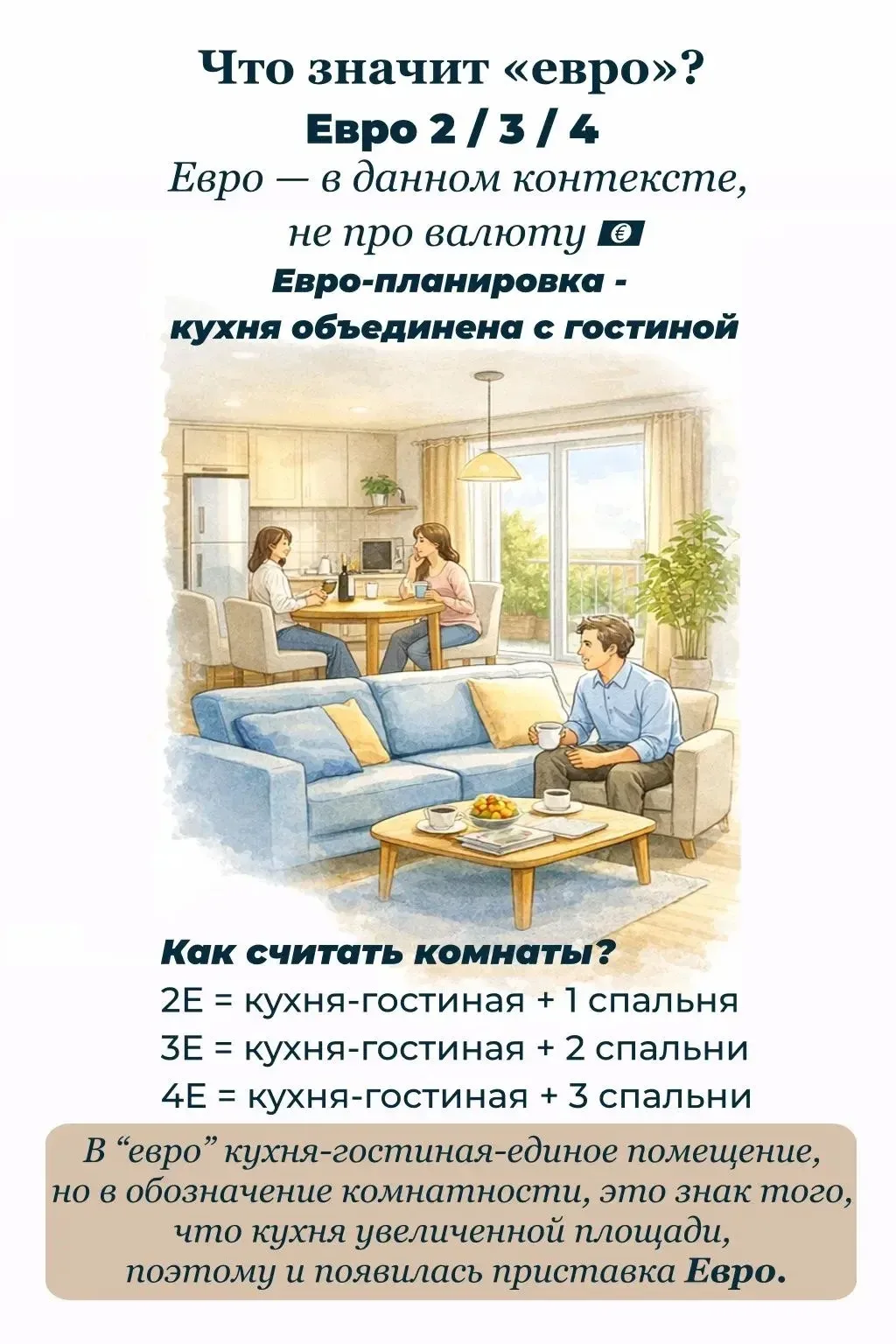 🤯 2Е, 3Е… это вообще сколько комнат?!  Многие до сих пор путаются: 2Е, 3Е – это больше комнат или ме