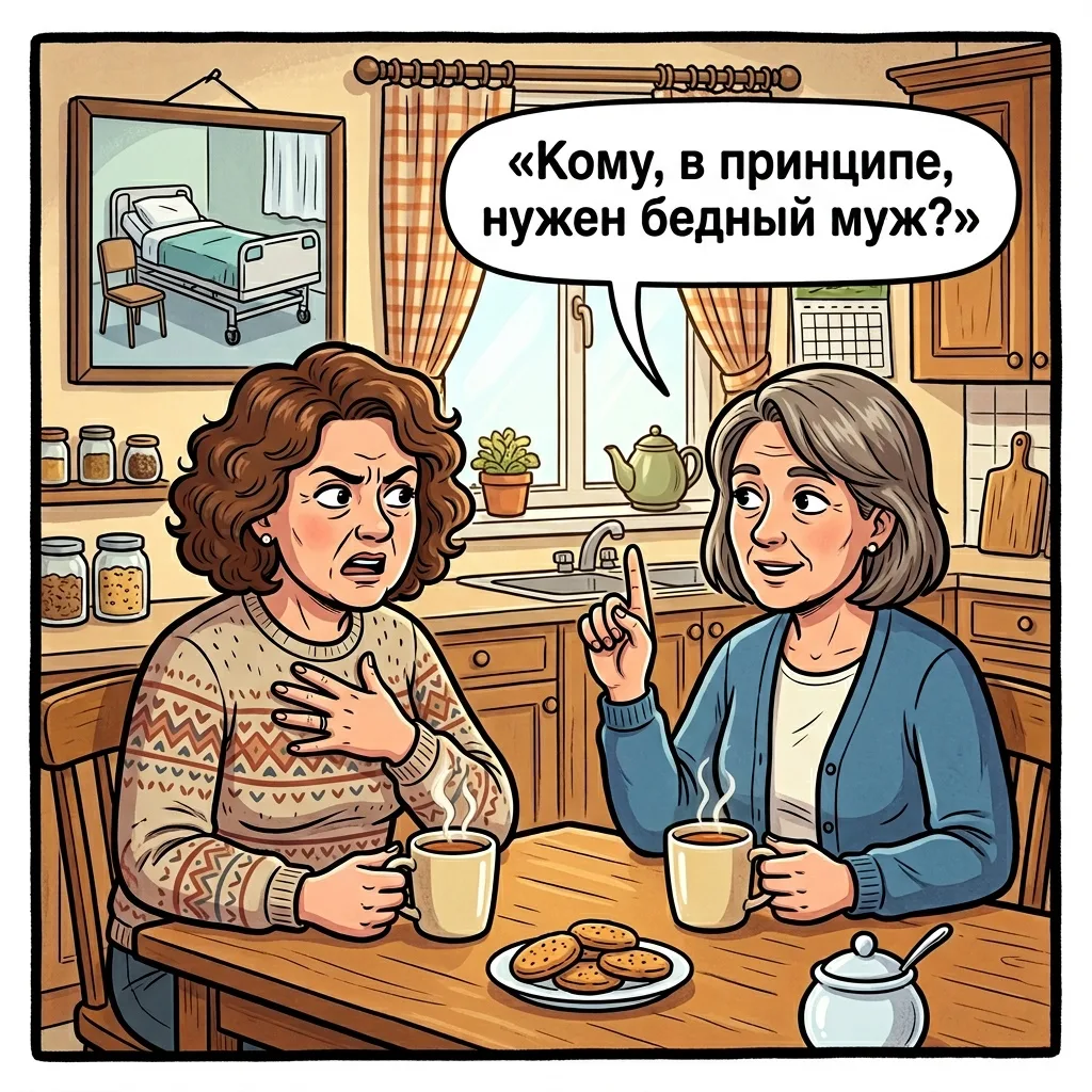 — Представляешь, я месяц в больнице пролежала, а муженёк за всё время ни разу не зашёл!
— Так это же