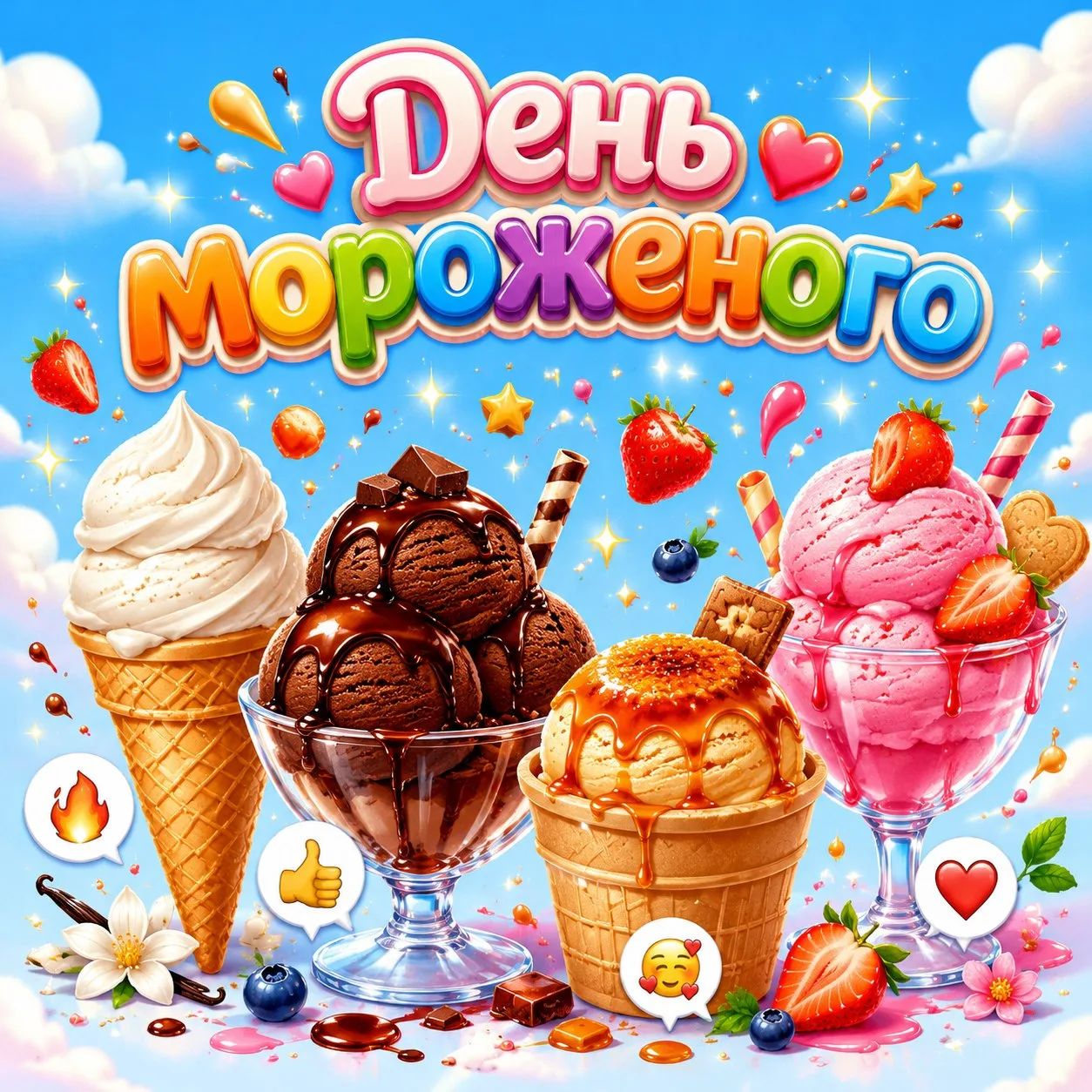 🍦 Сегодня — День мороженого! 🎉

А вы уже выбрали свой любимый вкус?

Ставьте реакцию 👇

🔥Пломбир
