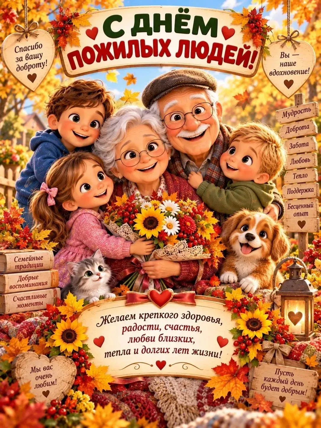 💐 С Днём пожилого человека, дорогие бабушки и дедушки! 💐
