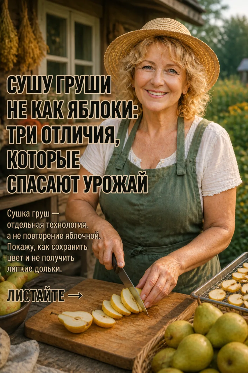 СУШУ ГРУШИ НЕ КАК ЯБЛОКИ: ТРИ ОТЛИЧИЯ, КОТОРЫЕ СПАСАЮТ УРОЖАЙ