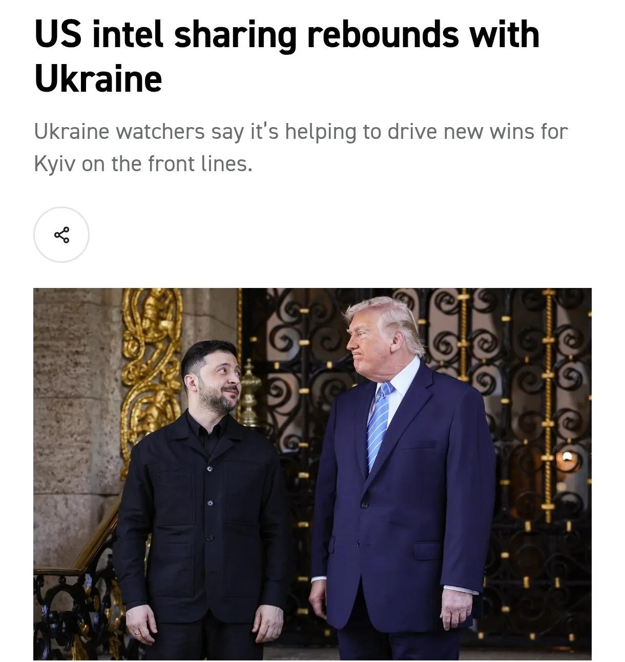 Обмен разведданными между США и Украиной вновь вышел на высокий уровень, заявил заместитель главы ко