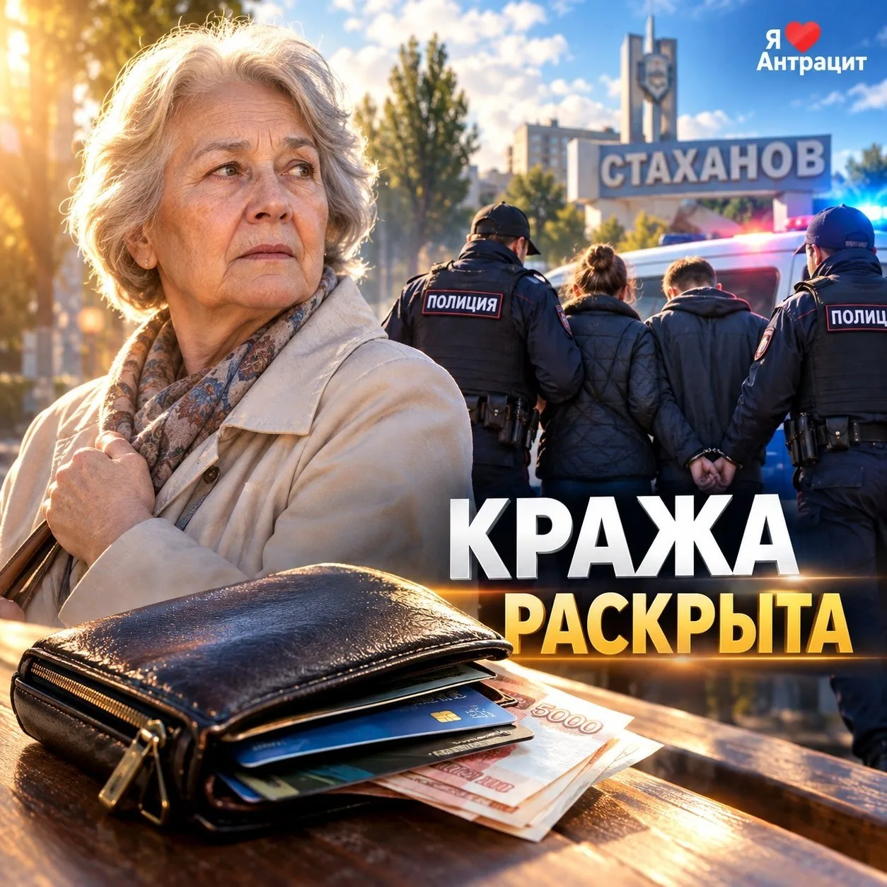 🚨 В Стаханове раскрыли кражу кошелька у пенсионерки.