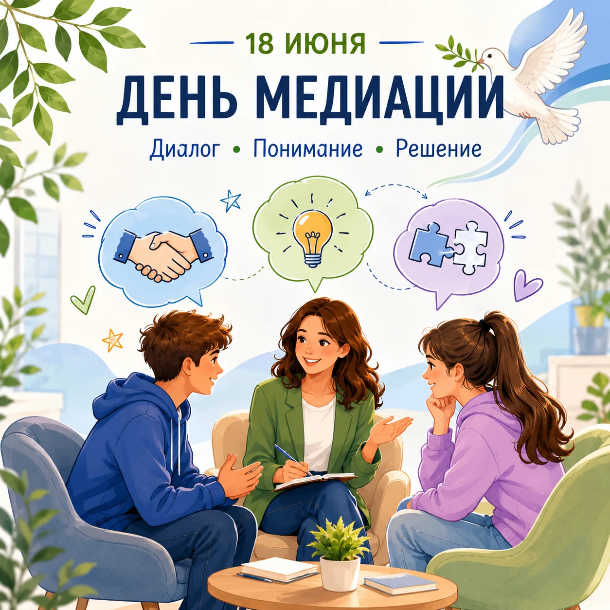 🤝 Конфликты можно решать мирно: 18 июня отмечается Международный день медиации.

Медиация помогает 
