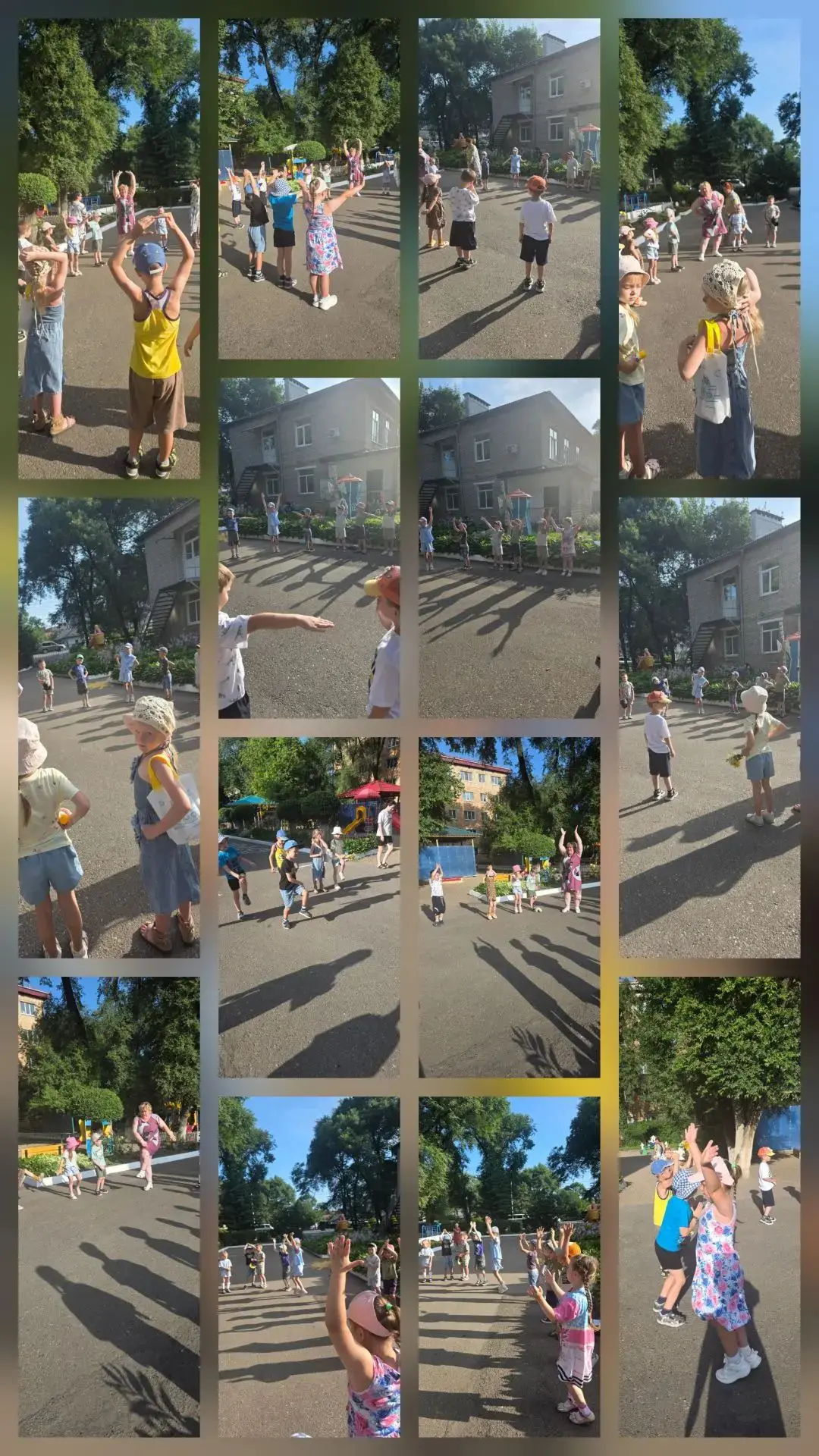 Утром, ребята группы 🌈 начали день с зарядки на свежем воздухе. Под руководством воспитателя 
ребят