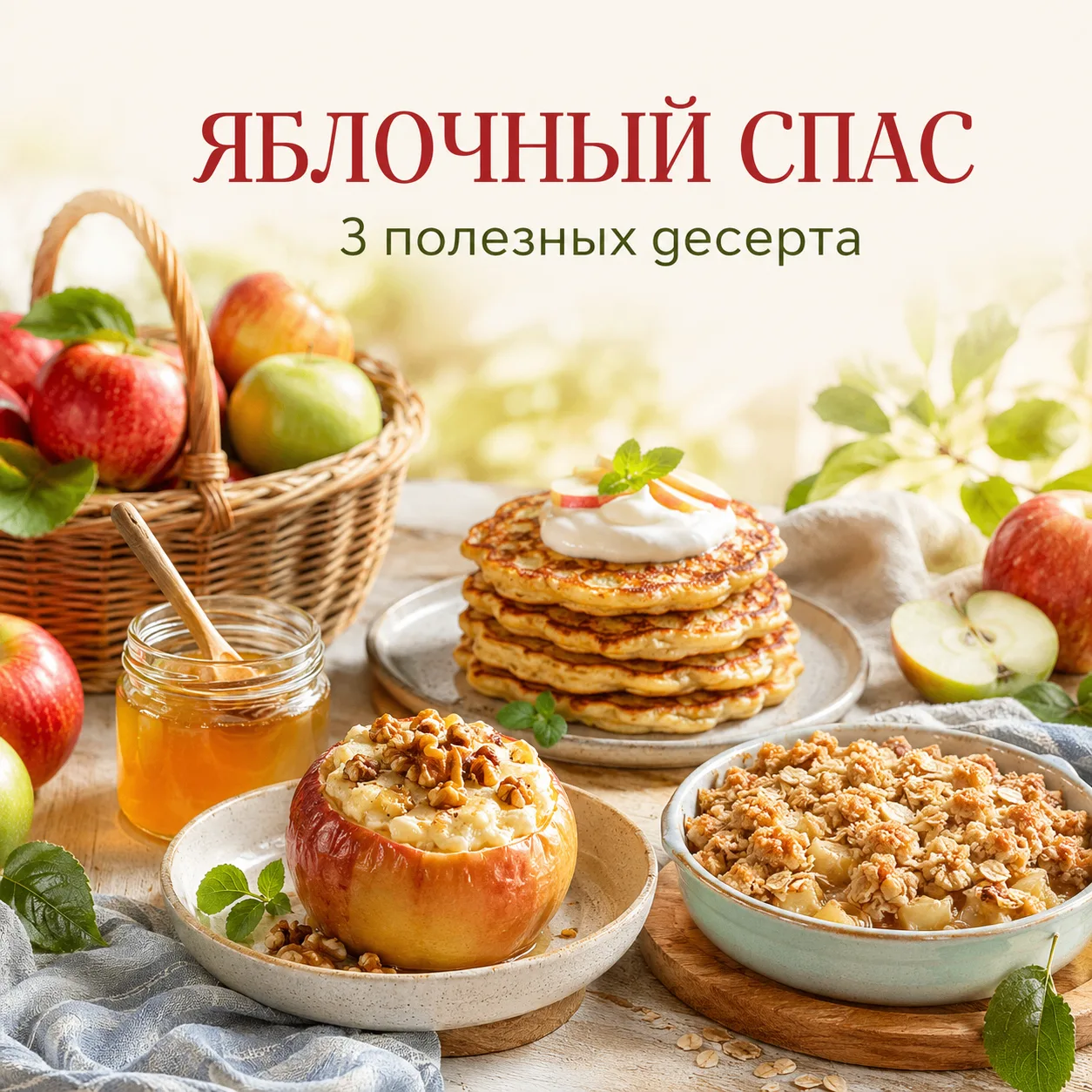 Яблочный Спас: три десерта без лишнего сахара