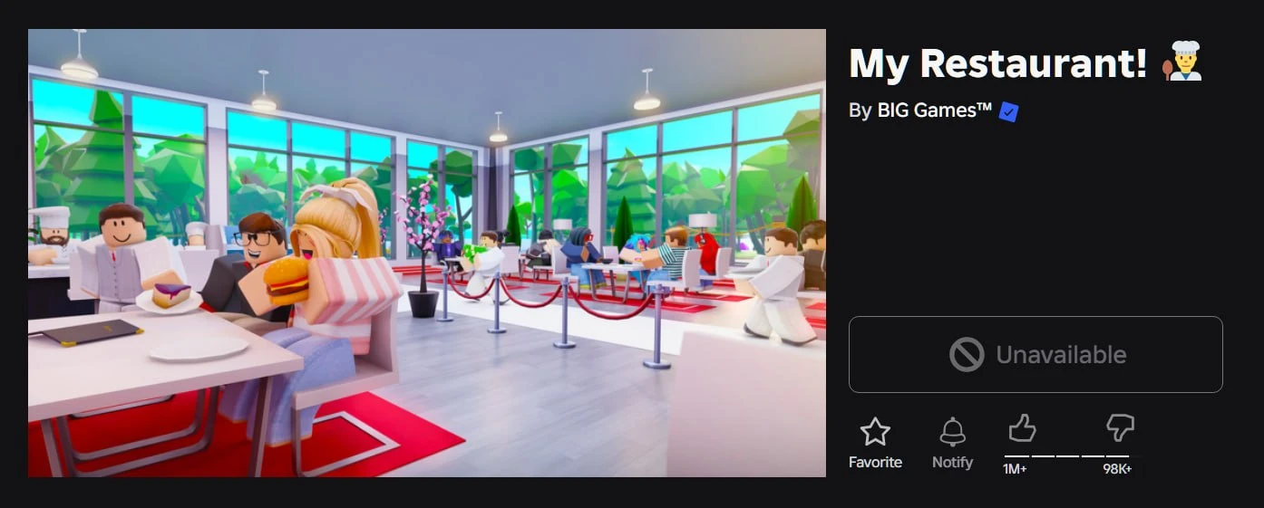 🤔My Restaurant! тоже временно недоступен.  Вероятно, из-за неверной возрастной метки, как это было н