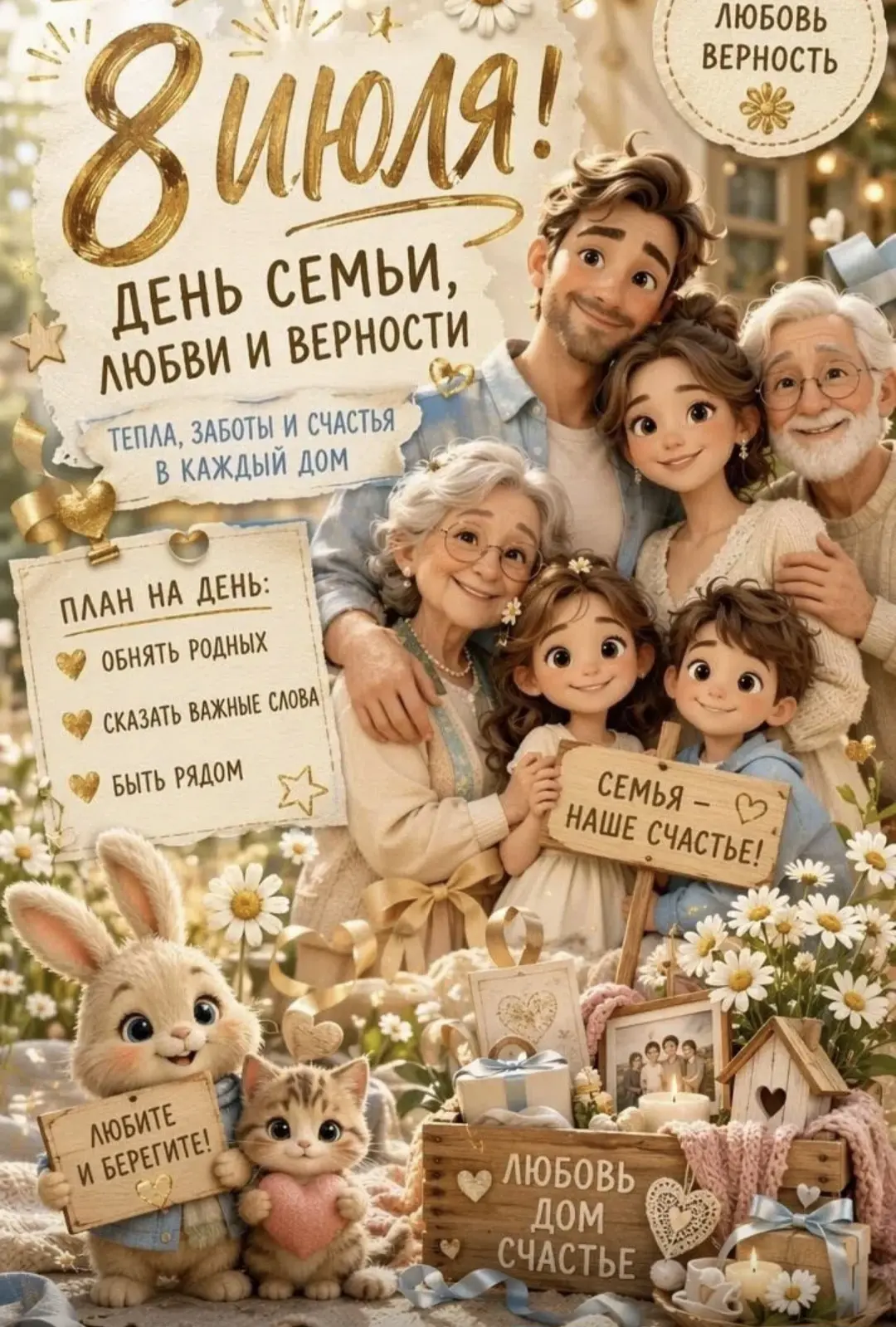 ✨️️8 июля в России мы празднуем удивительный праздник – День семьи, любви и верности. Это день памят