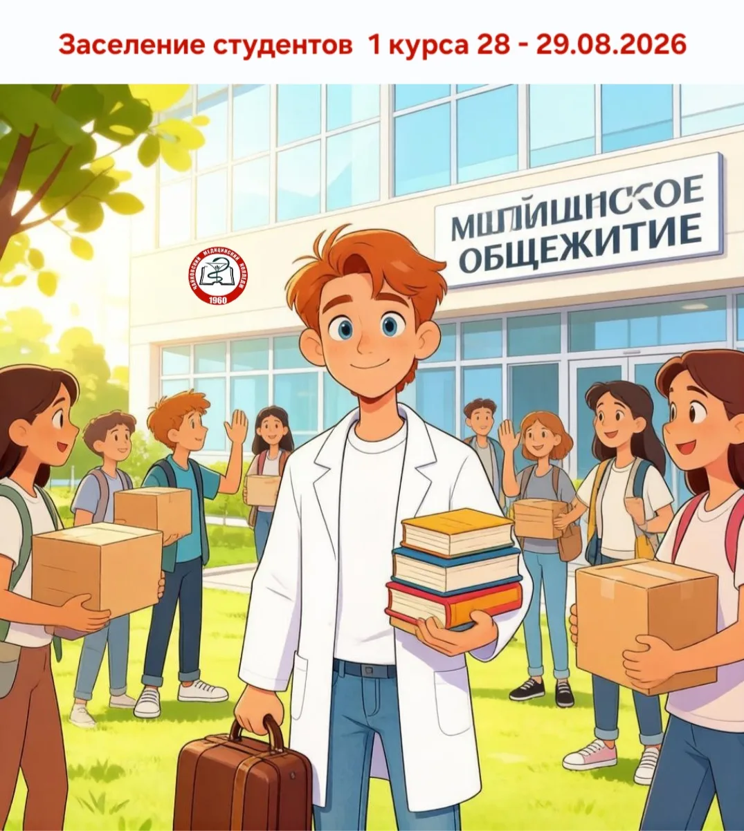⚠️Заселение в общежитие студентов 1 курса пройдет 28 - 29 августа с 8:30 до 17:00