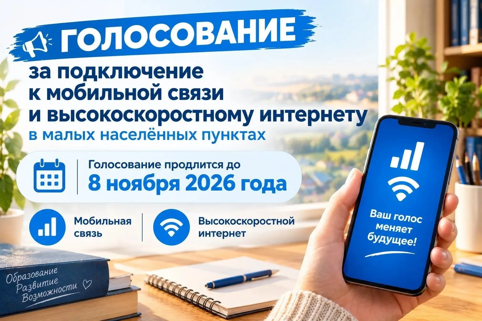 Продолжается приём голосов за подключение к высокоскоростному интернету посёлков Беренз...