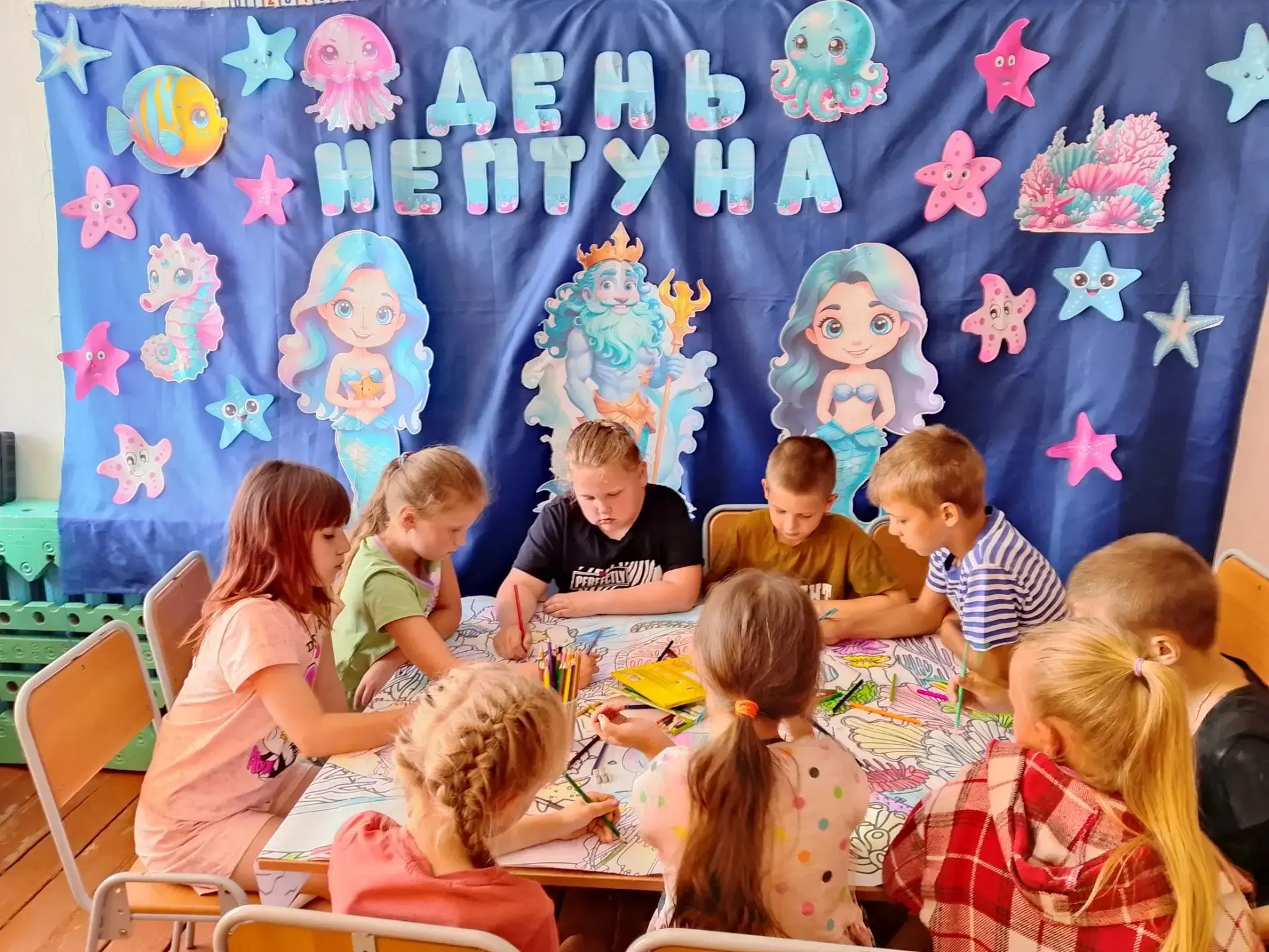 Сегодня наш лагерь отметил 20-й день тематическим праздником«День Нептуна» Наша программа была насыщ