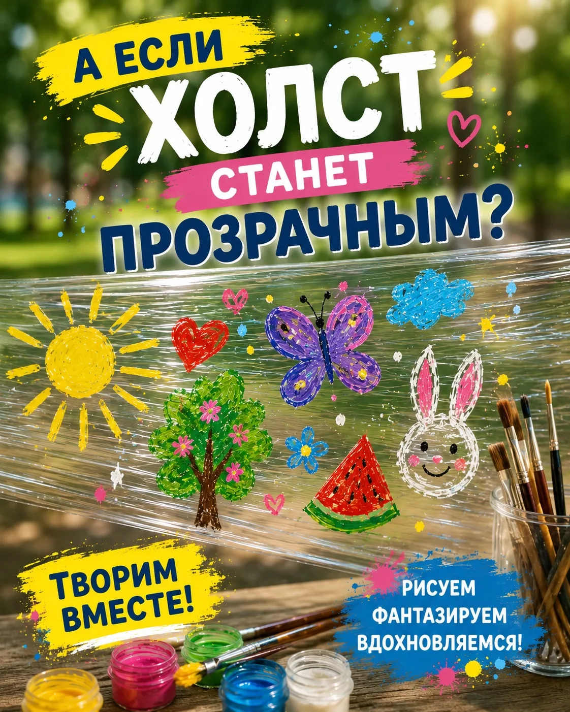 🎨 А если холст… станет прозрачным?

Сегодня обычная пищевая плёнка превратилась в настоящее простра