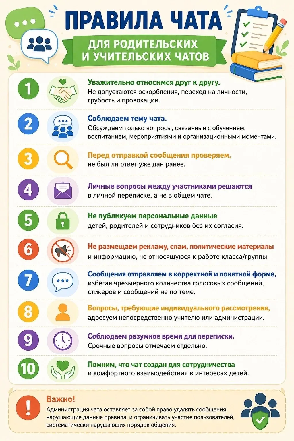 ПРАВИЛА ОБЩЕНИЯ В ШКОЛЬНЫХ ЧАТАХ