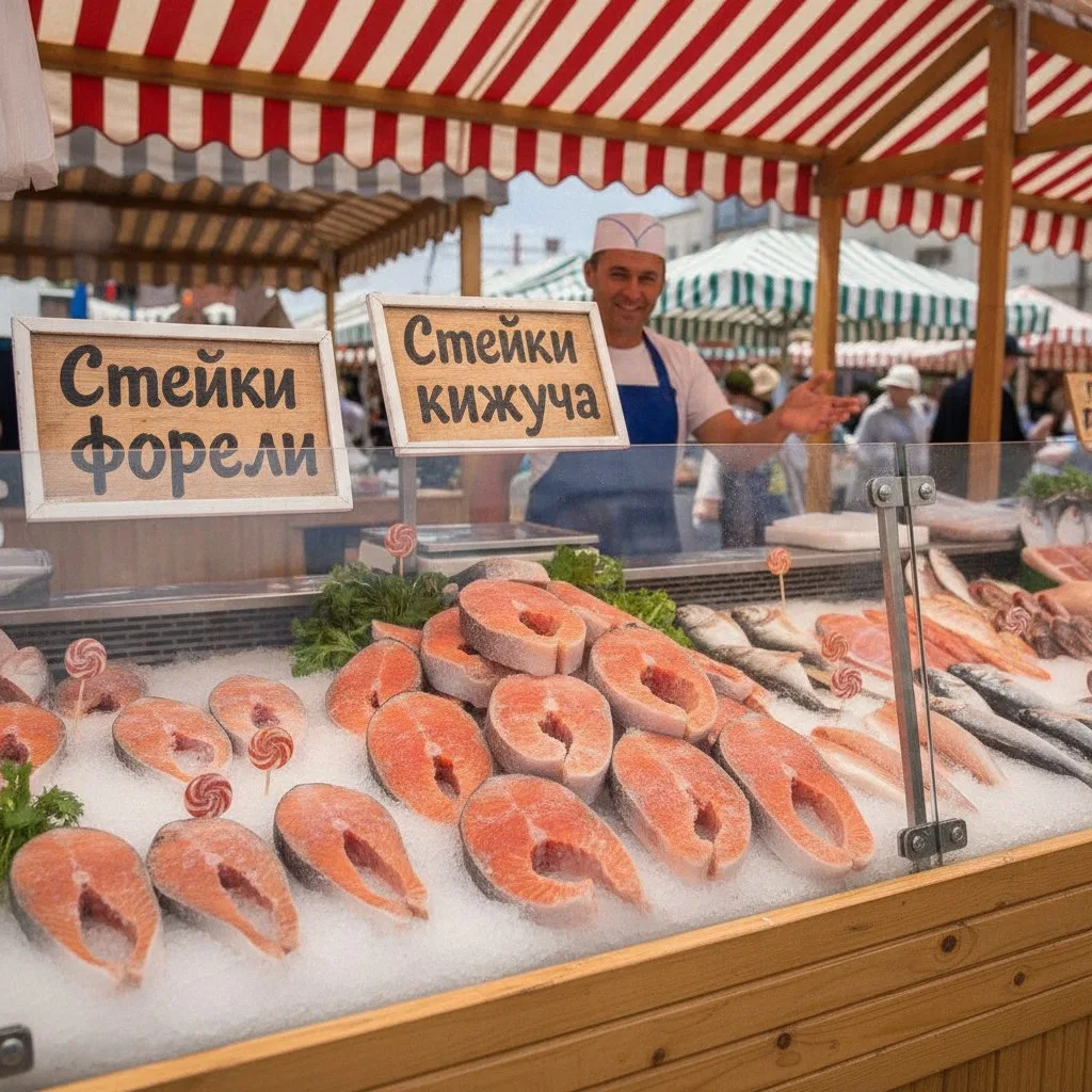 Стейки форели и кижуча от «Морской гавани» (Беларусь).