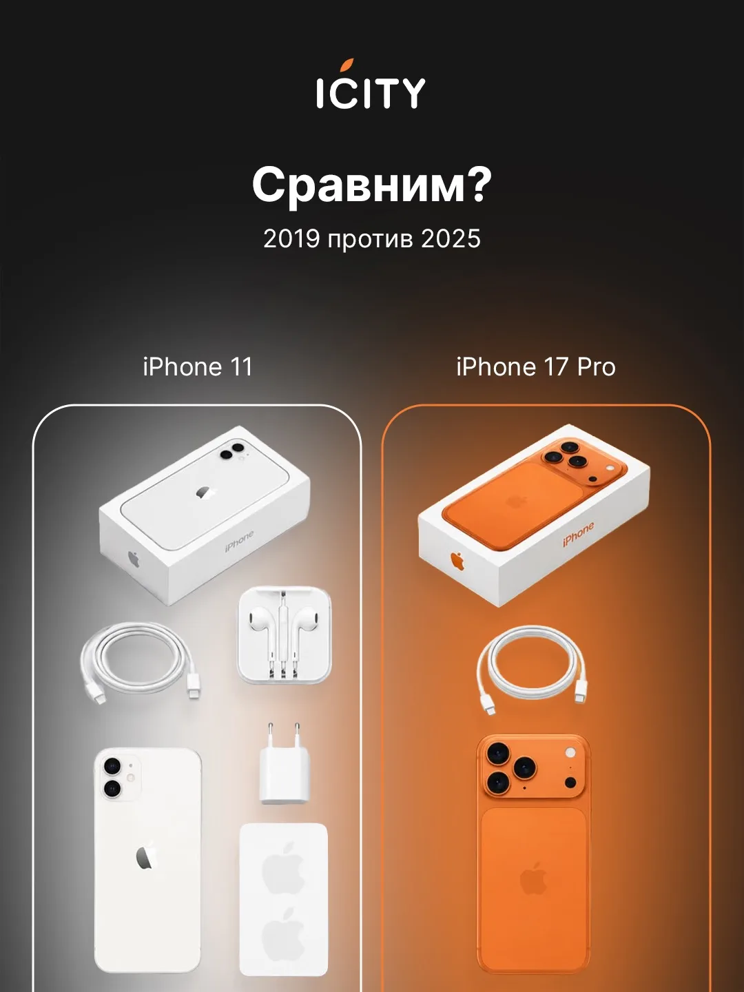 От полной комплектации до одного кабеля: так изменились iPhone всего за шесть лет.