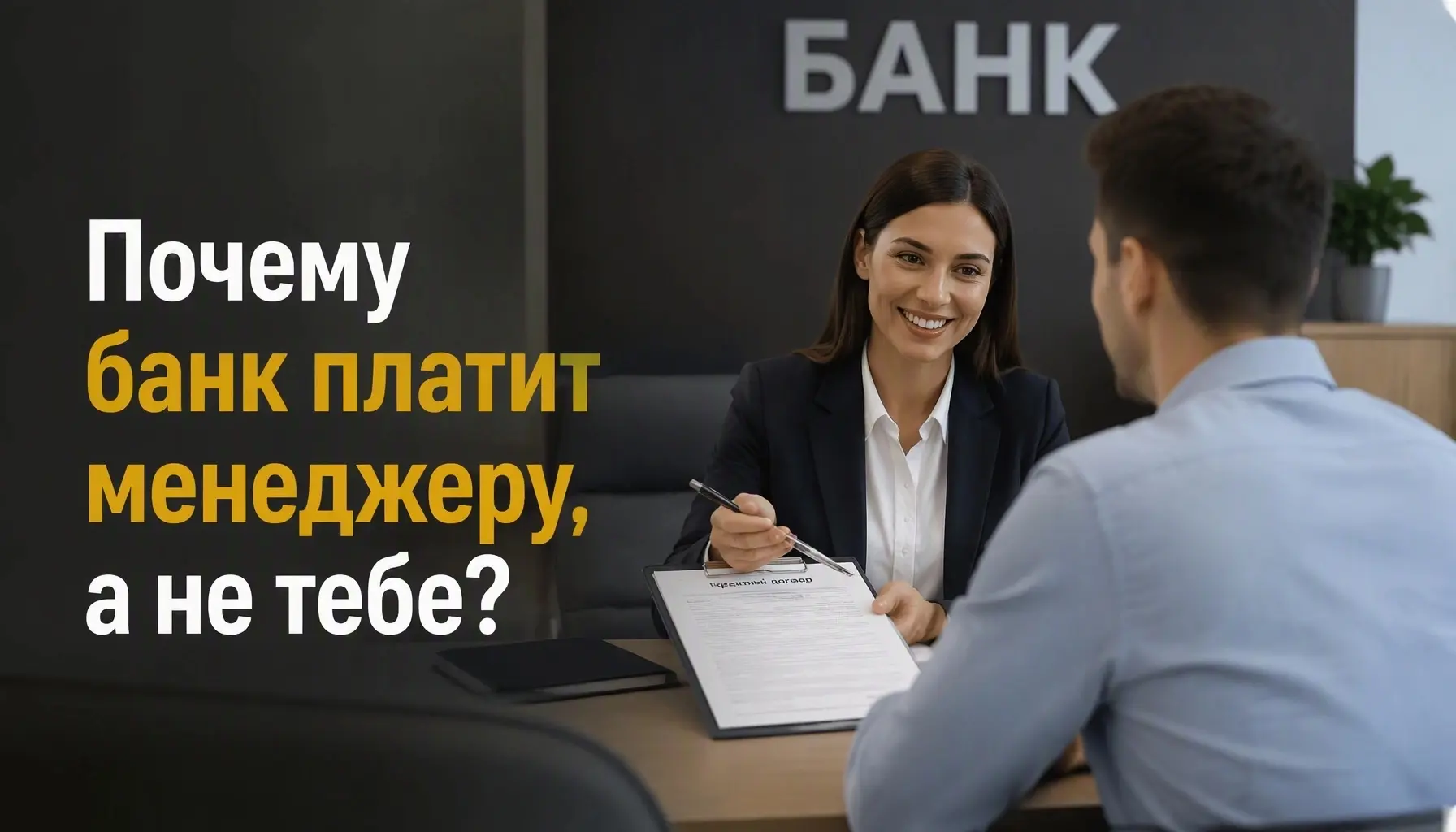 Тебе дают кэшбэк. А банк платит менеджеру. Почему не тебе?