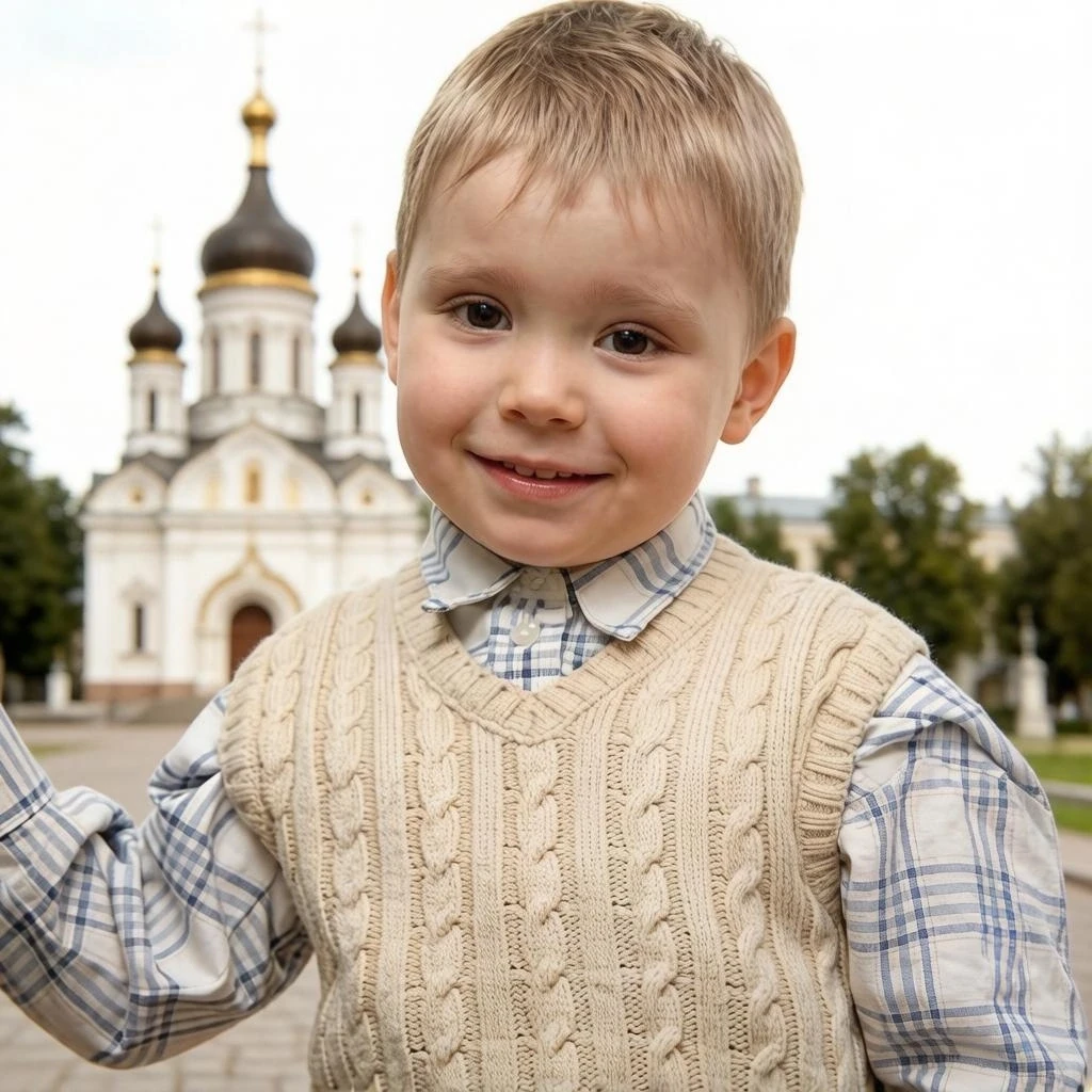 Малыш лежал и плакал на кровати,