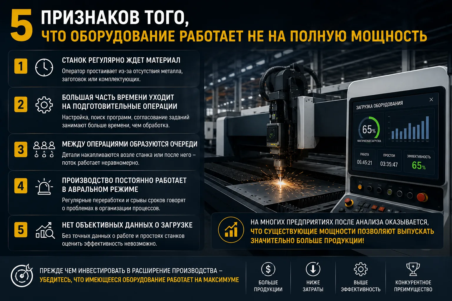 5 признаков того, что оборудование работает не на полную мощность

Многие предприятия считают, что о