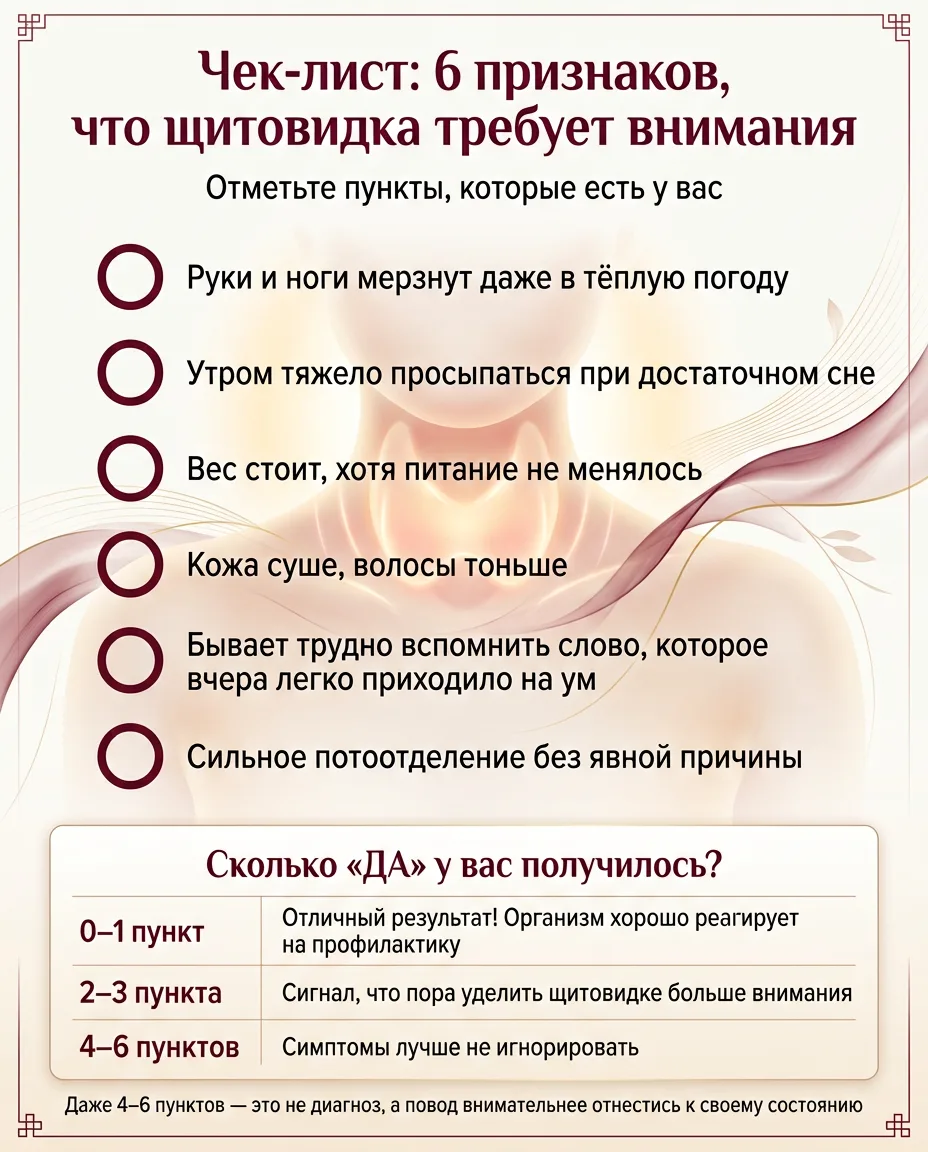 📌 Чек-лист маркеров, что щитовидка требует внимания