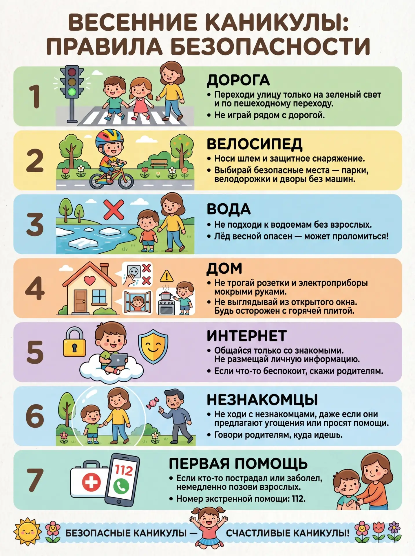 Уважаемые подписчики, приближаютя весенние каникулы. Пусть они будут безопасными !