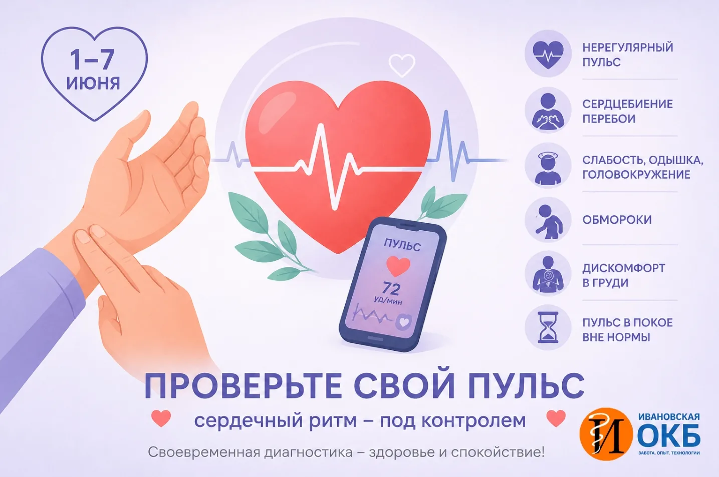 ❤️ Всемирная неделя сердечного ритма: проверьте свой пульс