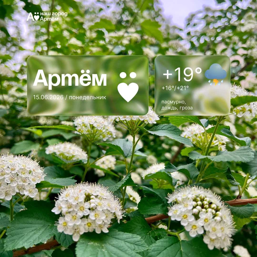 Доброе утро, Артём!

⛈Сегодня, 15 июня, в Артёме дождь. Температура воздуха от 16 до 21 градусов выш