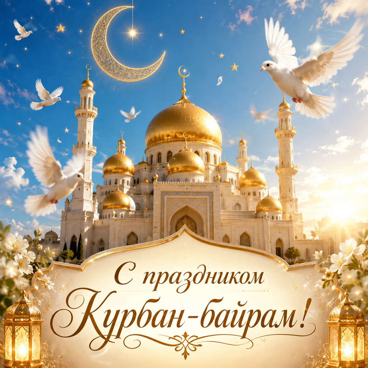 🤲 Рубрика «Открытка дня»: с праздником Курбан-байрам!  Поздравляем всех мусульман с окончанием хаджа