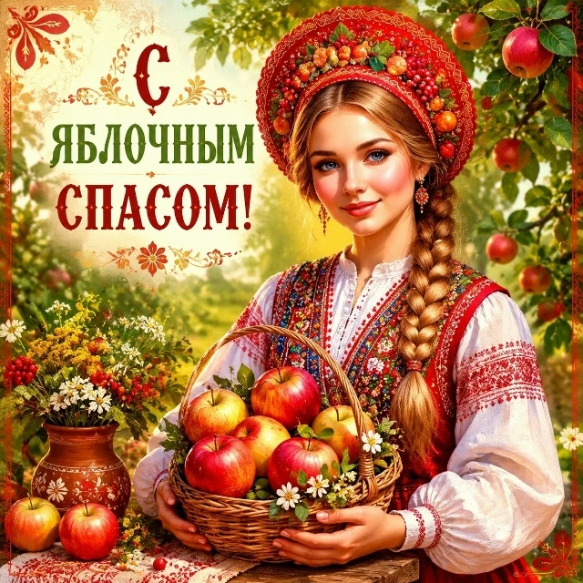 Пусть в праздник Яблочного Спаса вас согревают лучи ласкового солнца, а дом будет полон...