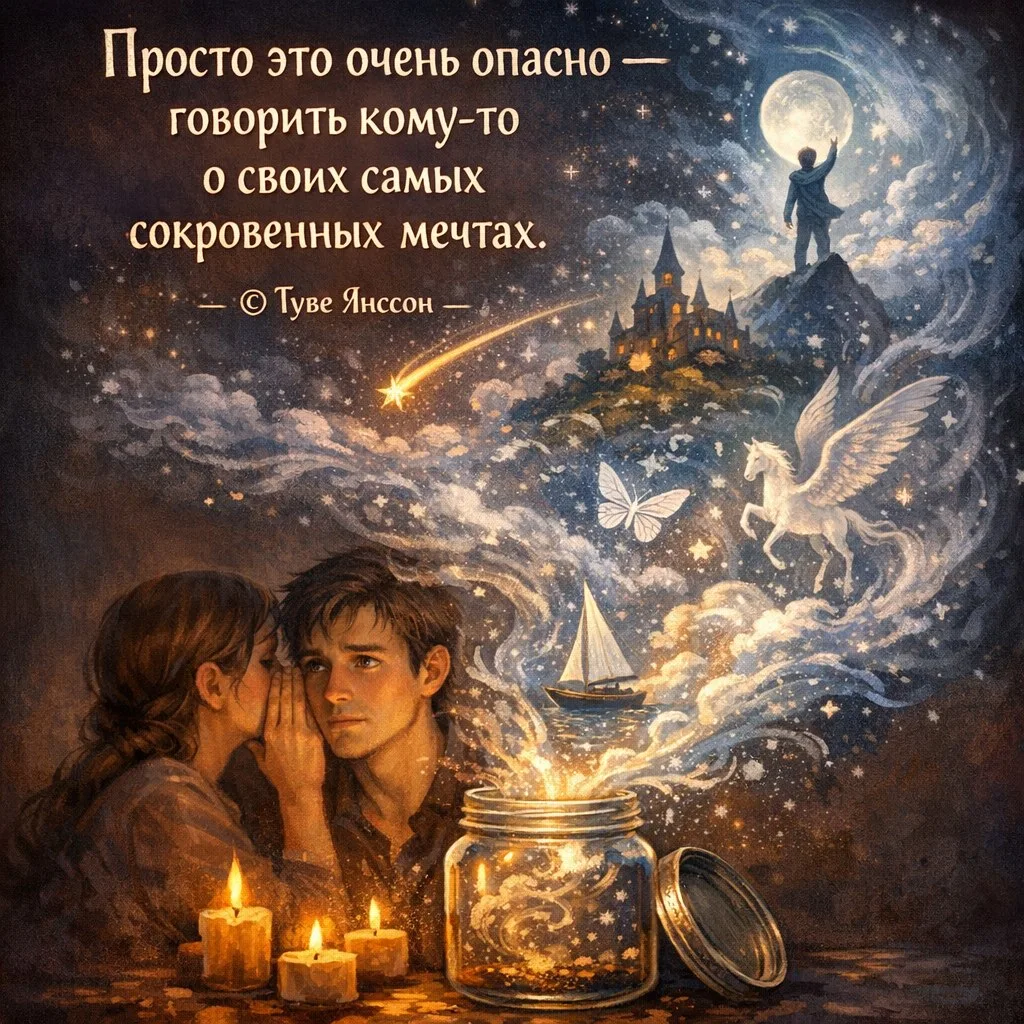 Просто это очень опасно — говорить кому-то о своих самых сокровенных мечтах.

📚Туве Янссон

#цитаты