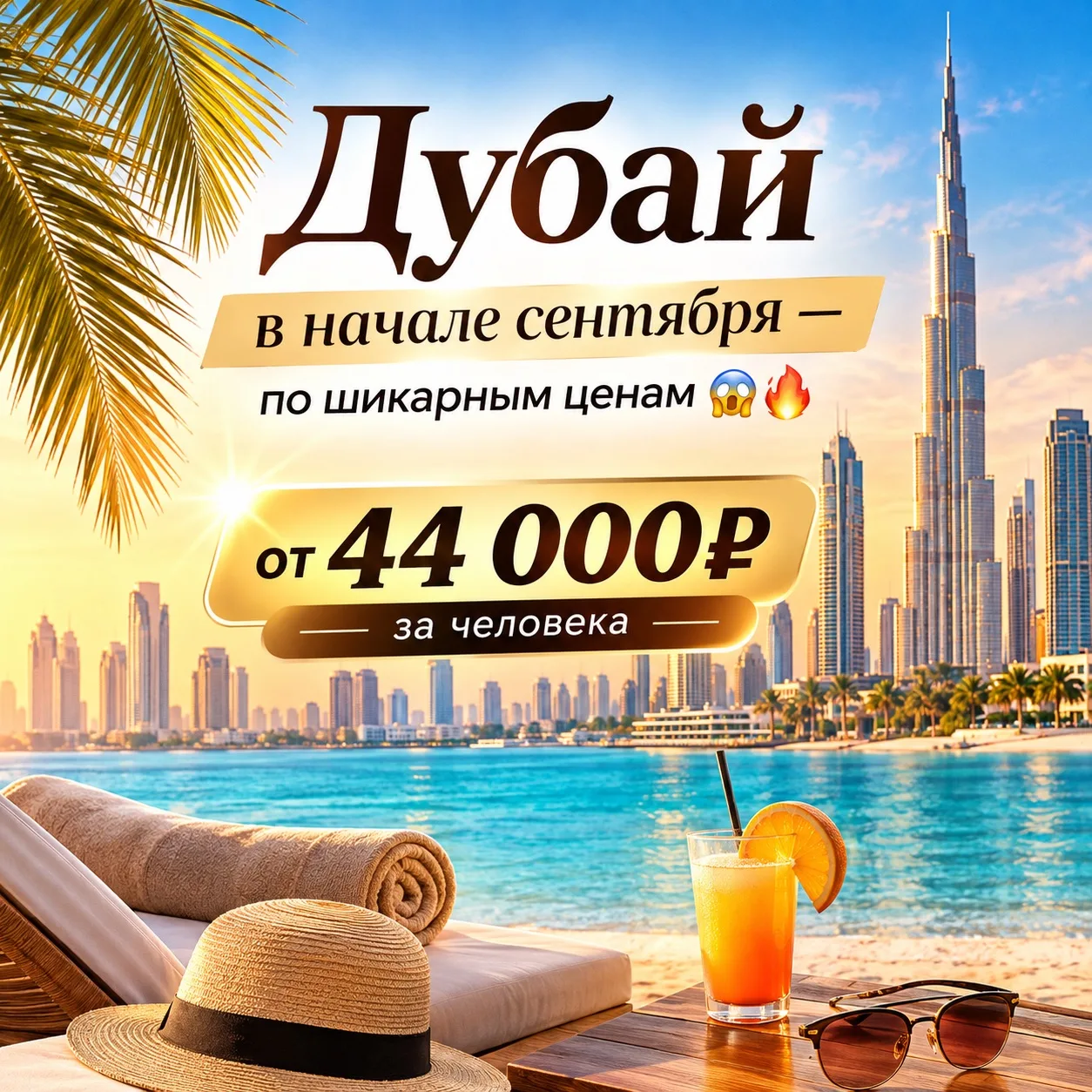 Дубай в начале сентября — по шикарным ценам 😱🔥