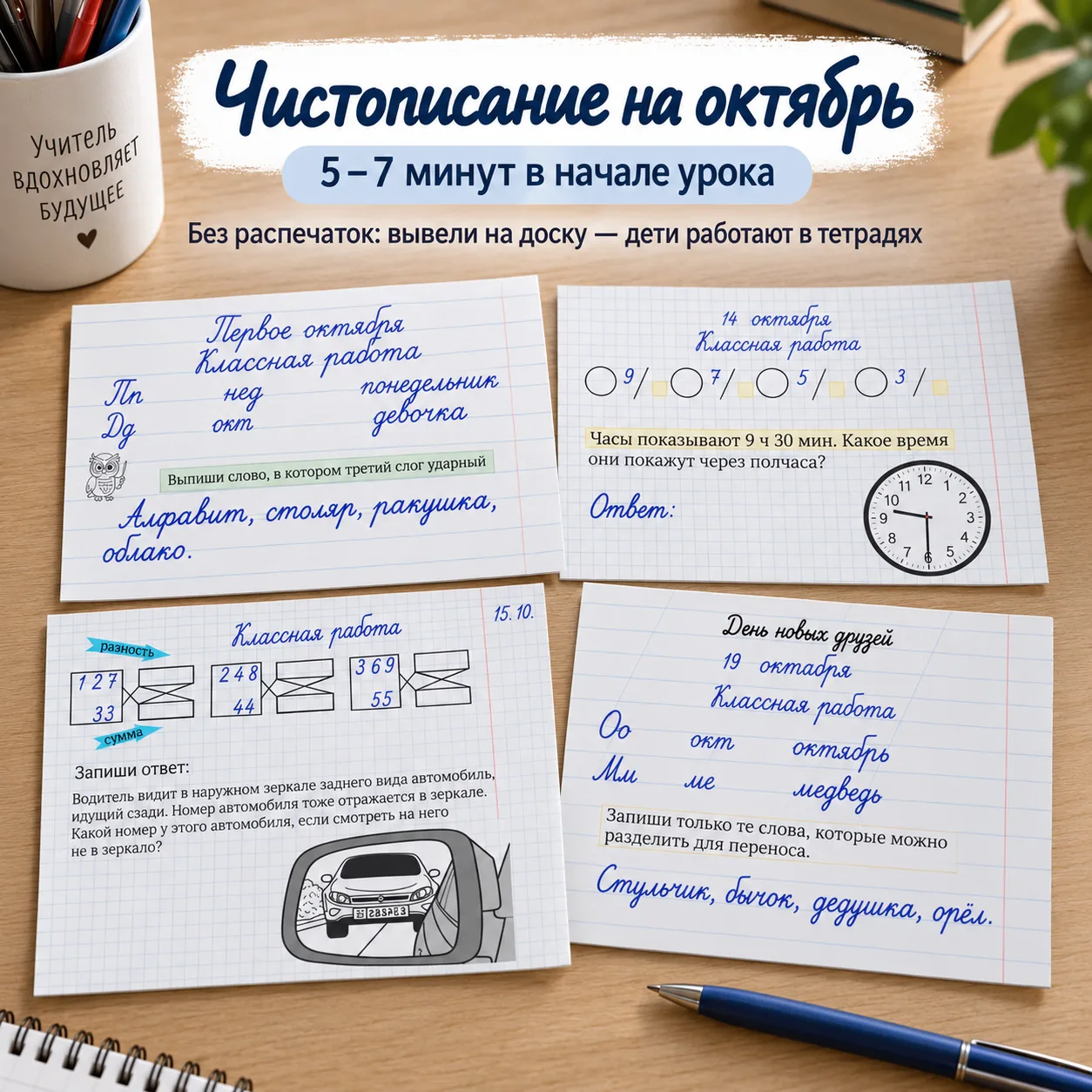 Октябрь уже начался, и если на чистописание снова приходится каждый день искать отдельн...